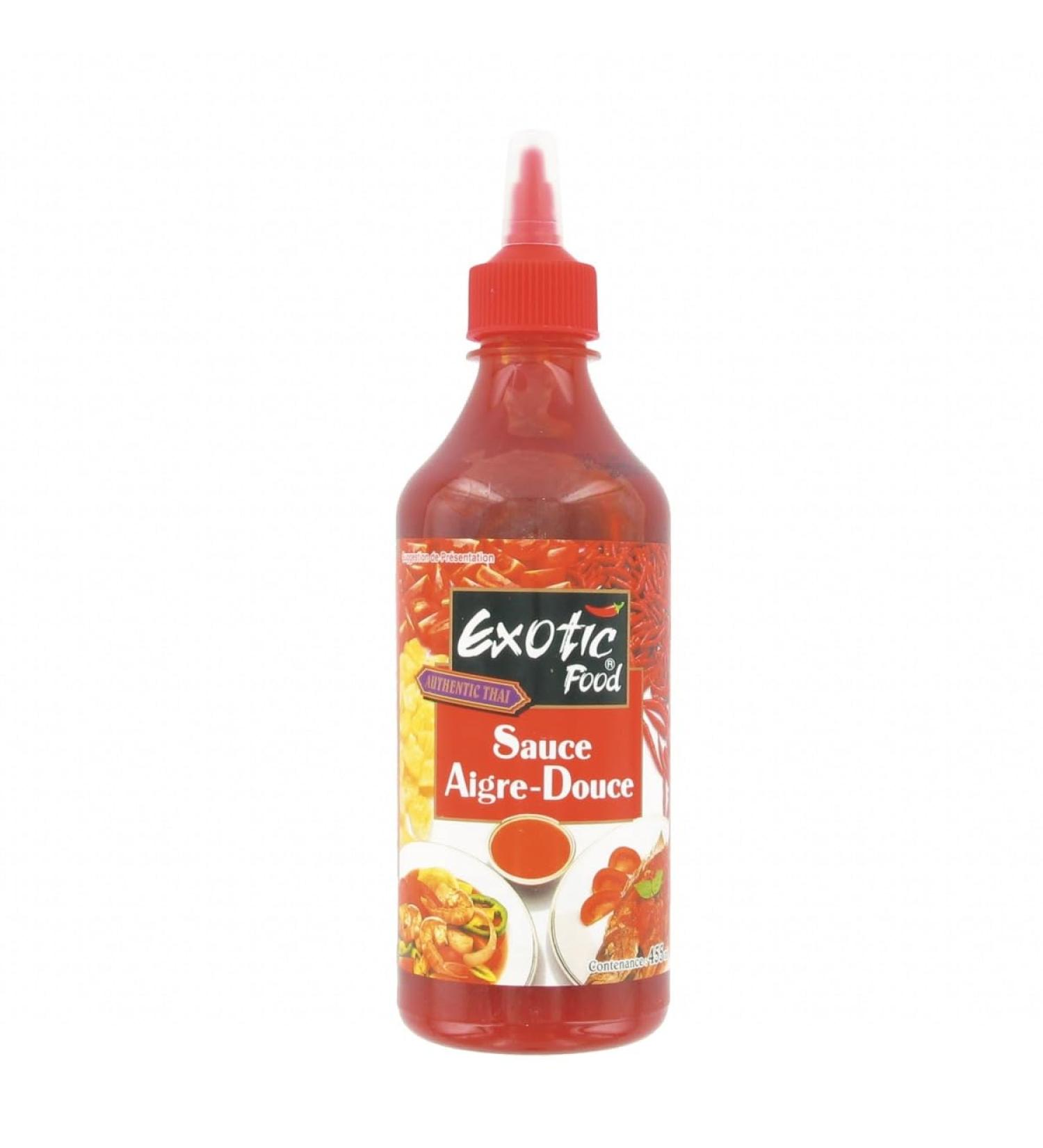 Sauce Aigre-Douce 455ML Exotic Food - Non-piment e - Authentic Thai - Pour plats chauds et froids facile cuisiner (Lot de 2 bouteilles)