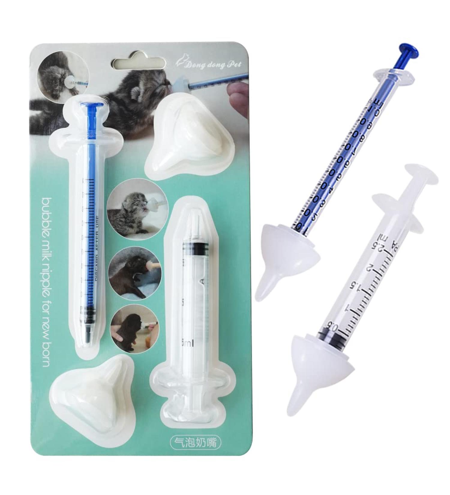 Silicone Feeding Nipple & Syringes for Newborn Pets - Dongdong Pet S (2 pcs) White - Buy Online on GoSupps.com