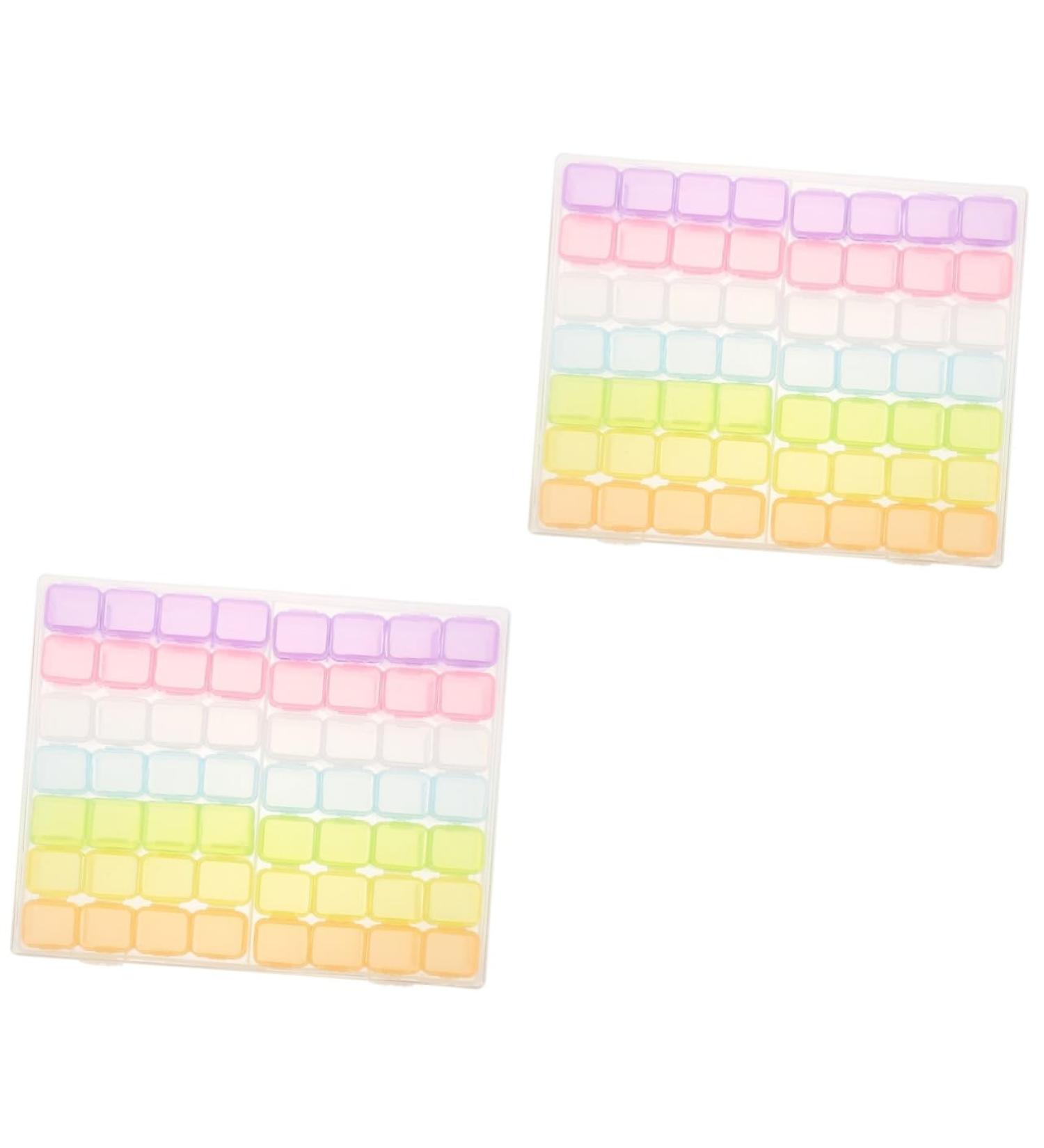 minkissy 2 Sets Nail Art Storage Box Ornament Container Storage Containers Nail Acrylic Powder Nail Organizer Dip Powder Organizer Makeup Drawer Fixed Box Accessories Abs - Buy Online on GoSupps.com