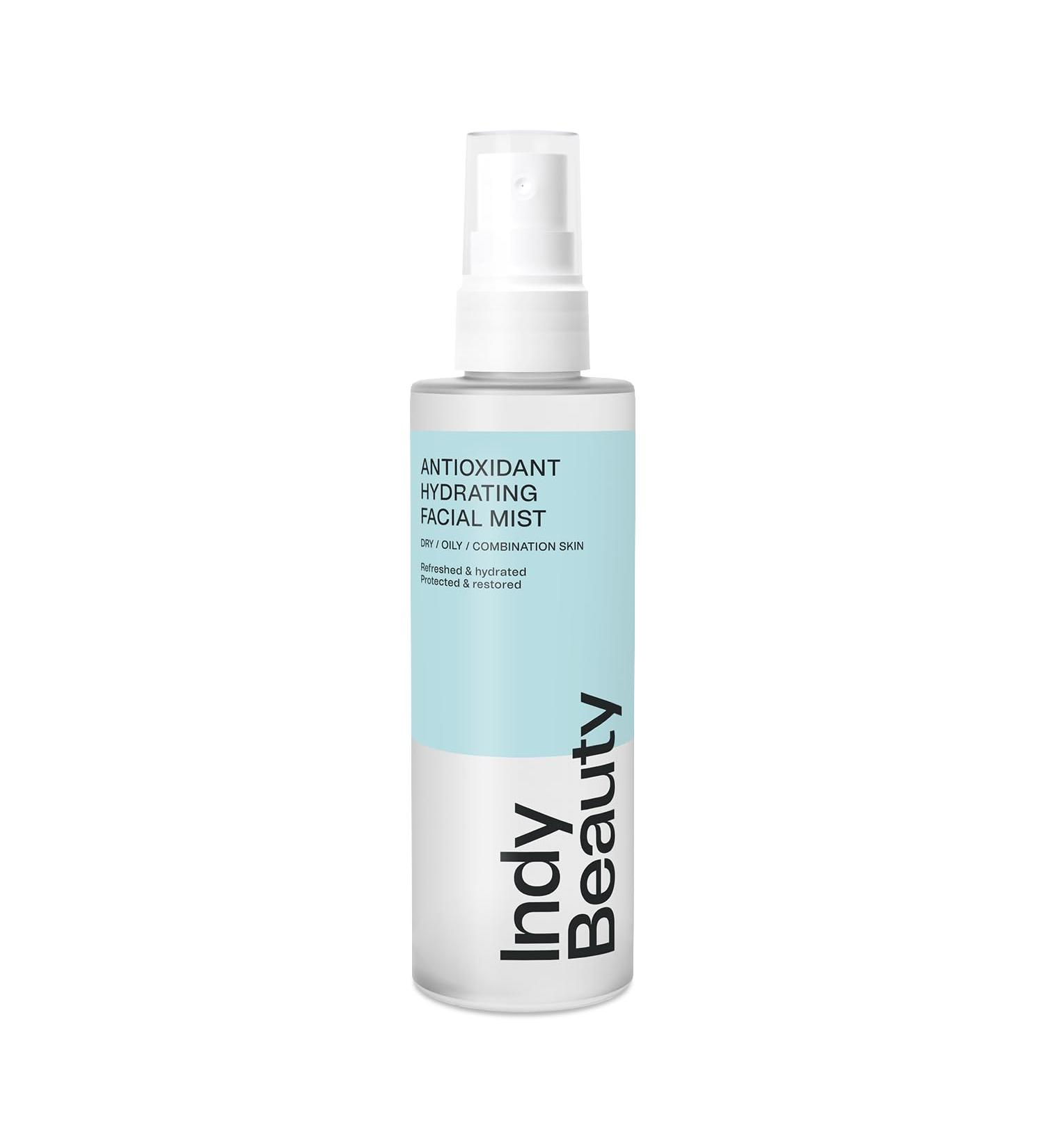 Antioxidant Hydrating Face Mist with Hyaluronic Acid & Vitamin C | Makeup Setting & Cooling Spray | Blue Light Protection | Vegan & Dermatologically Tested | 100ml - Indy Beauty - Buy Online on GoSupps.com