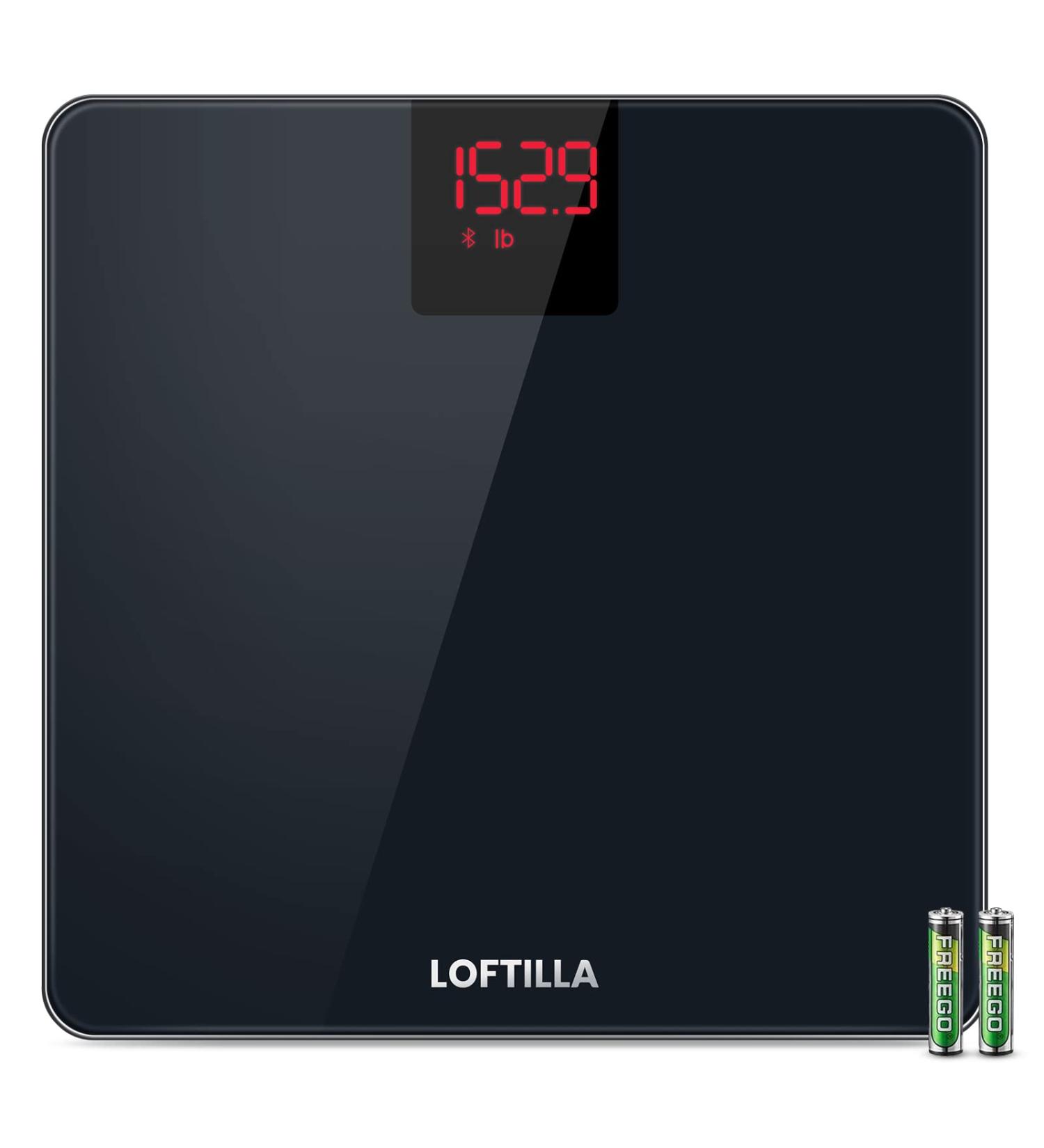 LOFTILLA Smart Scale for Body Weight and BMI - 400 lb Capacity Digital Bathroom Scale with Bluetooth App - Black - Buy Online on GoSupps.com