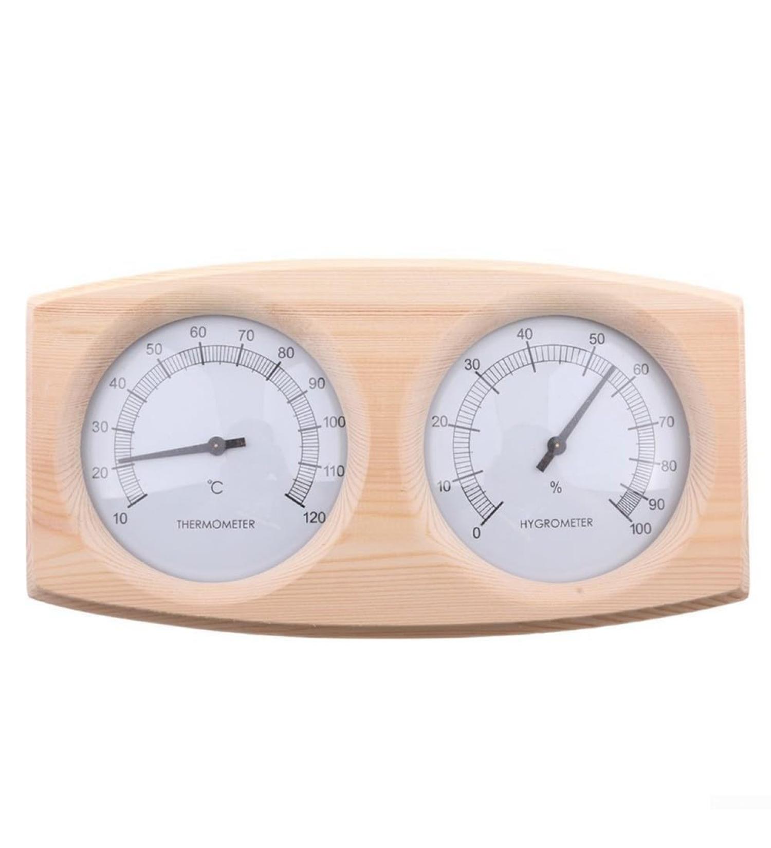 Extrwody Wood-Thermal Hygrometer | Digital Sauna Thermometer & Hygrometer 2-in-1 | Precise Wall-Mounted Sauna Tools - Buy Online on GoSupps.com