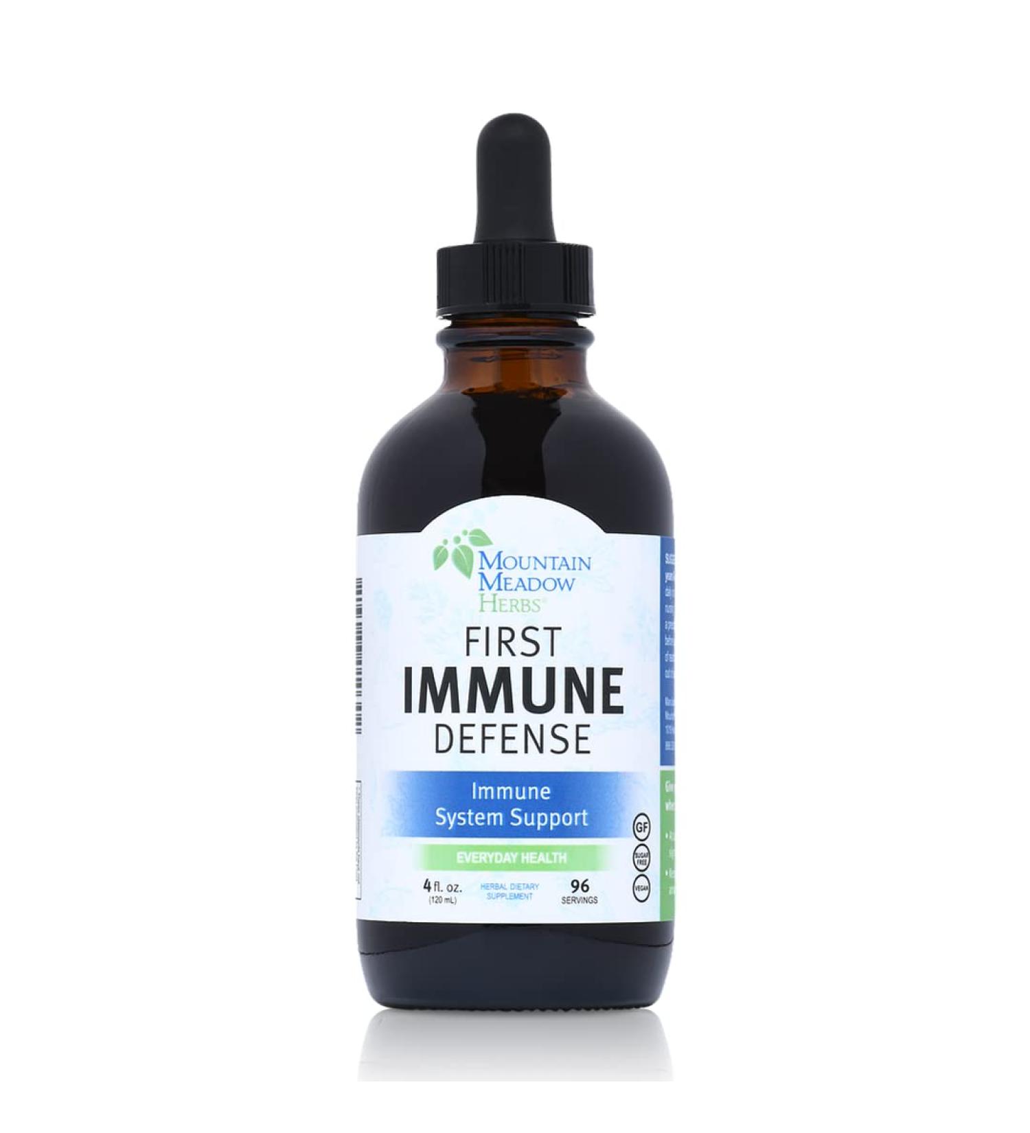 Mountain Meadow Herbs First Immune Defense | All Natural 4 oz Liquid Supplement for Fast Acting Immune Support - Buy Online on GoSupps.com
