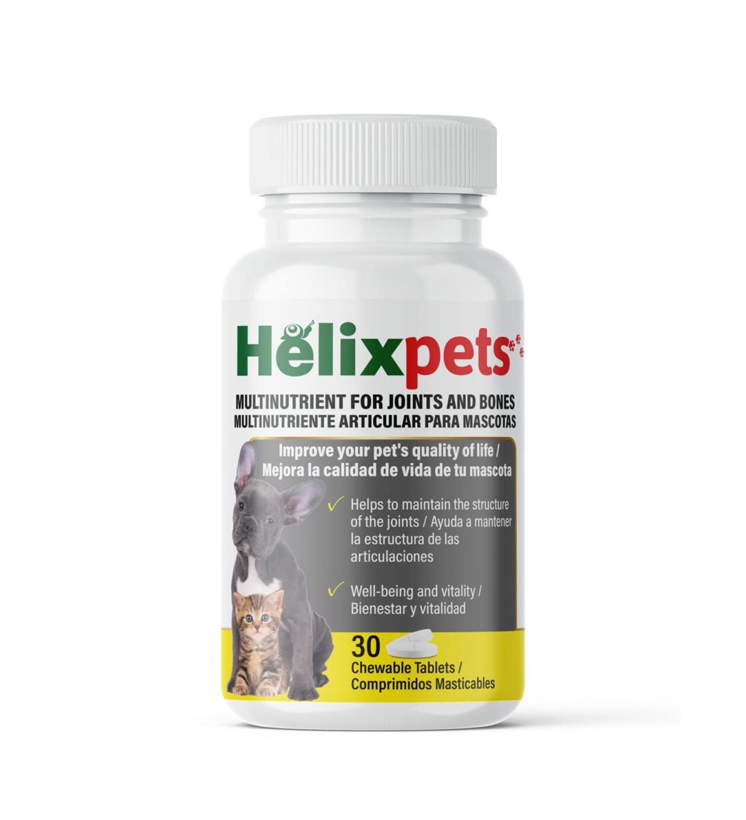 Helix Pets Natural Multinutrient for Pets | Protects Joints and Bones | Made with Collagen Herbs Vitamins and Minerals | 30 Chewable Tablets - Buy Online on GoSupps.com