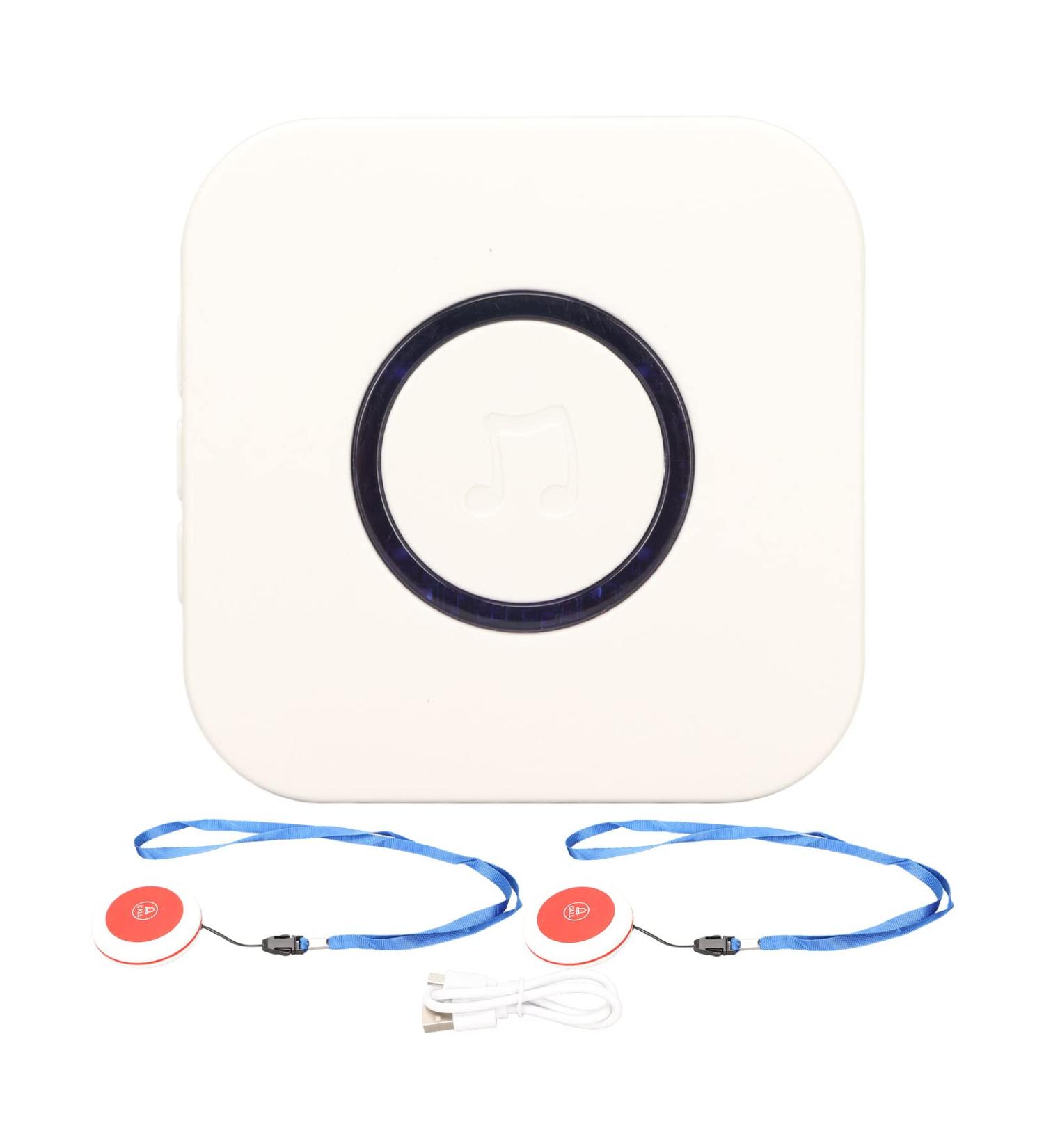 Wireless Nurse Call Pager System - 1 for 2 Button Alarm Transmitter | 330m Range | Ideal for Hospitals & Home Care - Buy Online on GoSupps.com