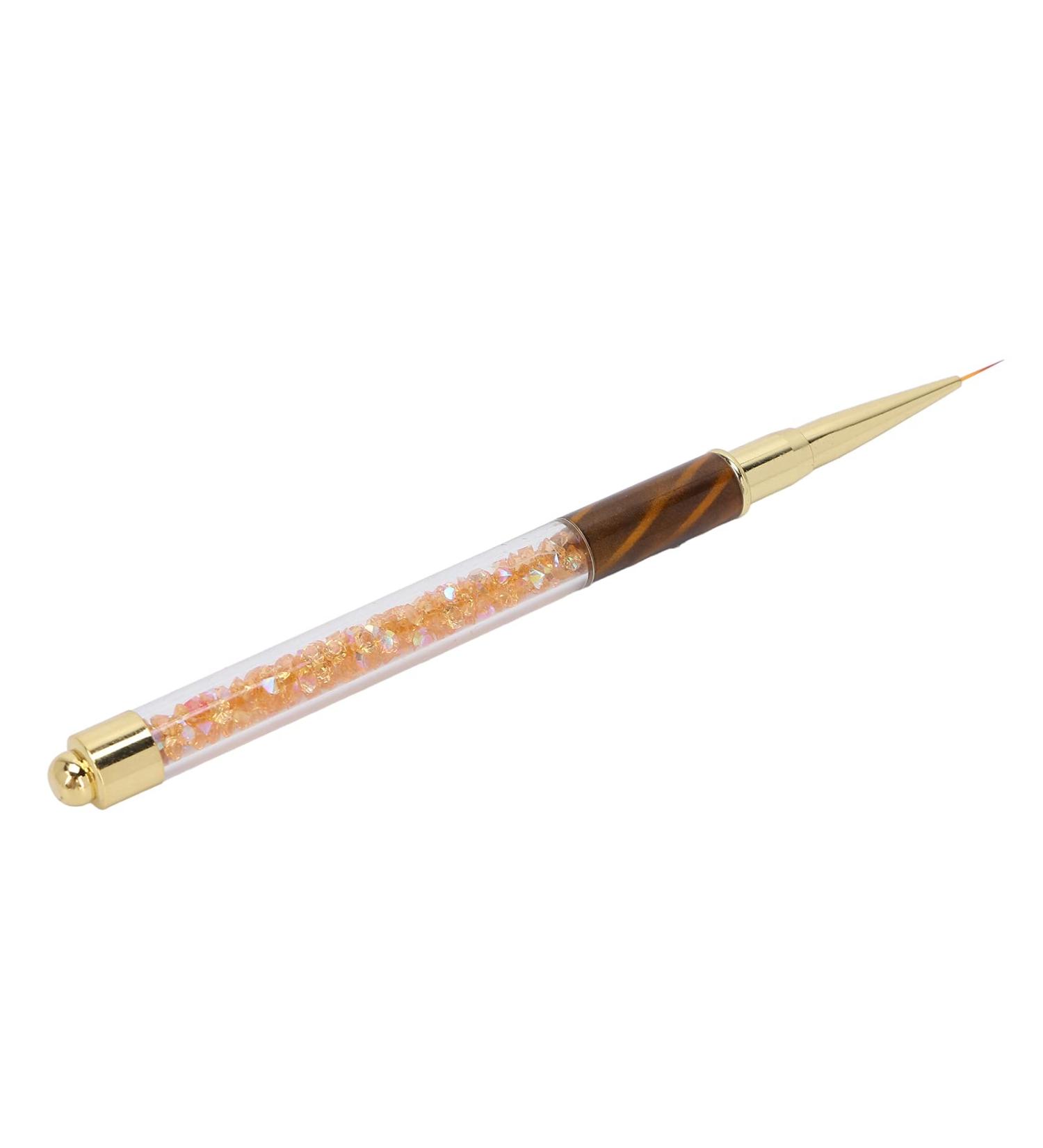 Manicure Liner Pen Nail Rhinestone Picker Dotting Pen Nail Art DIY Decoration Tool for Household Nail Shop (Orange stripes (middle pull cord)) - Buy Online on GoSupps.com
