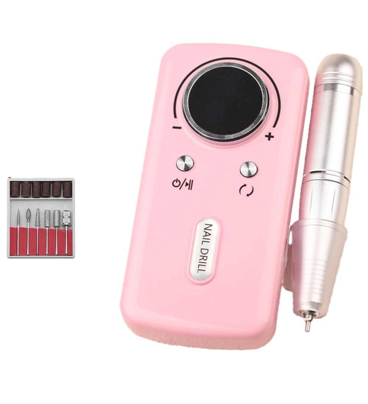 GOSIA Electric Nail Drill with LCD Display Rechargeable Nail Polish Accessories for Gel Nail Polish Sander Pink - Buy Online on GoSupps.com