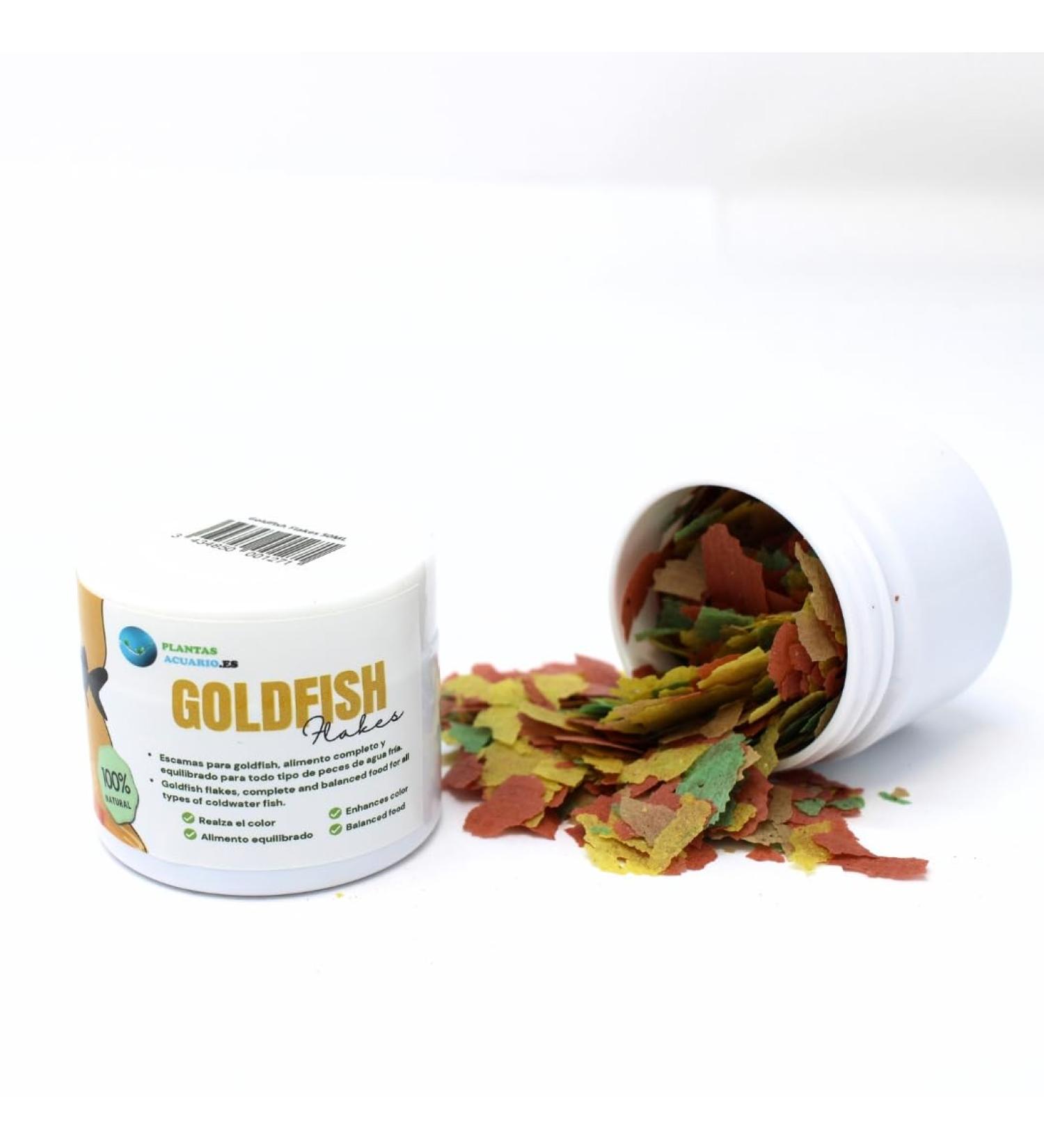 Goldfish Flakes Fish Food for Cold Water Fish, Natural Complete Food, Balanced Nutrition for All Types of Aquarium Fish and Cold Water Pond Fish, Plantase-Sebular 50