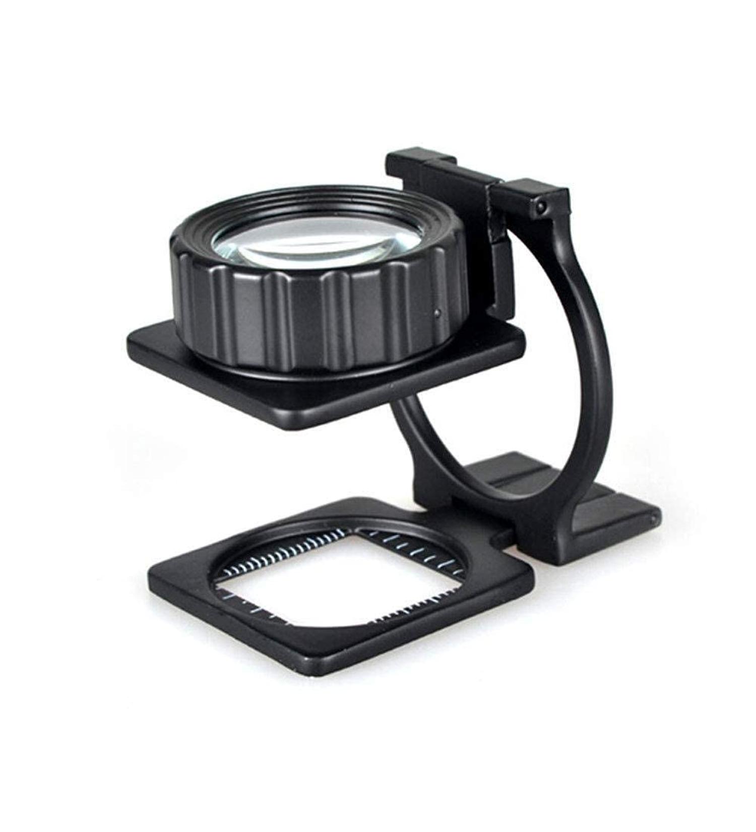 Magnifying glassPortable 20x Hand Free Magnifier Desktop Magnifier Standing Magnifying Glass Three-Folding Pocket Magnifying Glass Magnifying Aids Tool with Scale Base for Reading Sewing Safehappy - Buy Online on GoSupps.com