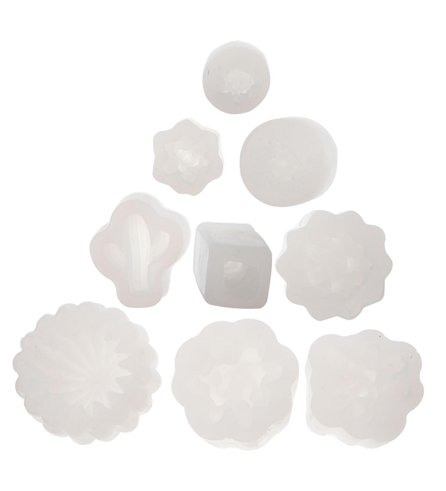 NUOBESTY 9pcs Flower Silicone Mold Epoxy Resin Candle Mold 3d Succulent Mold Aromatherapy Plaster Manual White 4X6X6CM - Buy Online on GoSupps.com