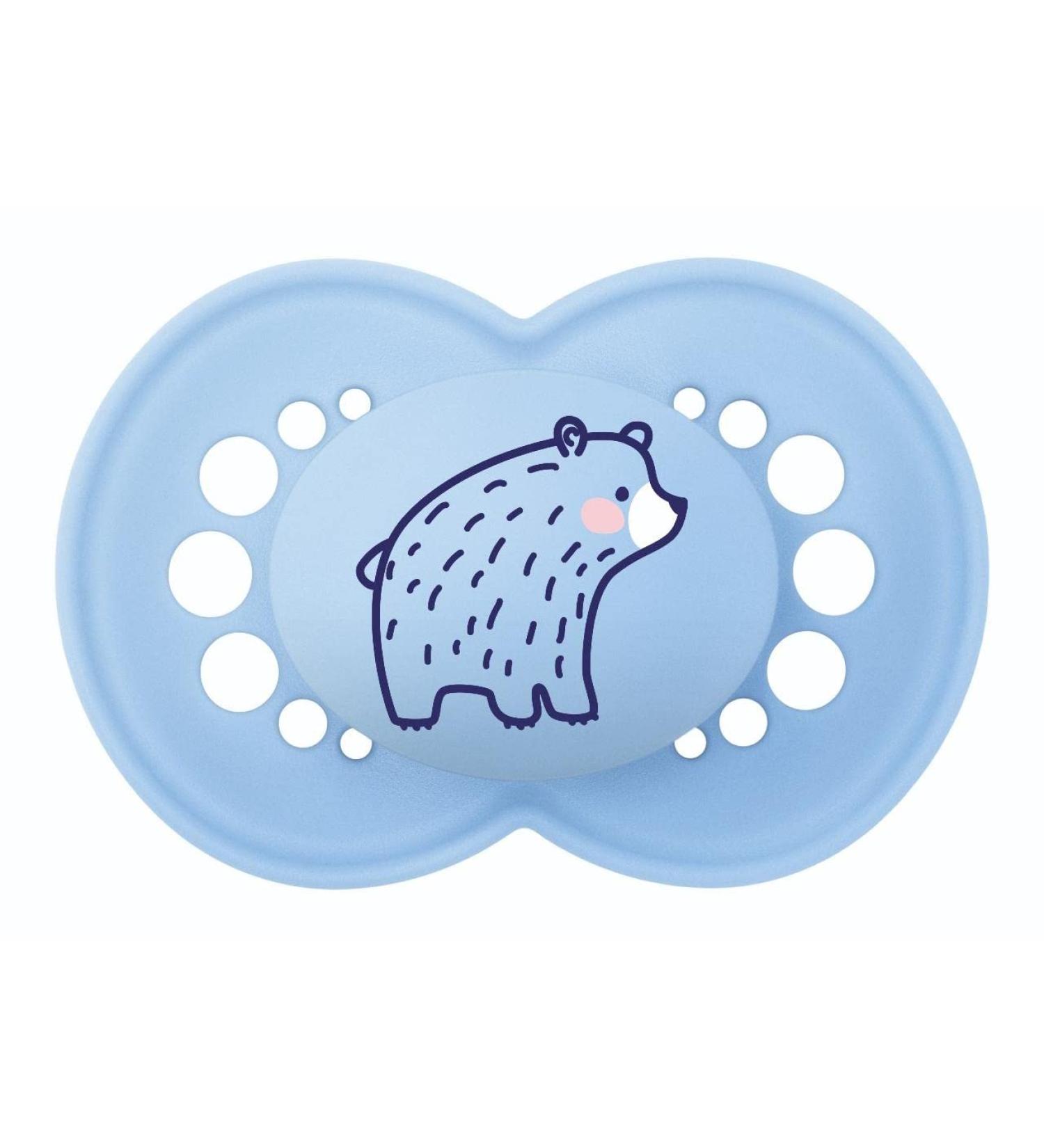 MAM Original S271 pacifier matt SkinsoftTM silicone 16+ months blue 2 pieces with self-sterilising box blue 16+ meses