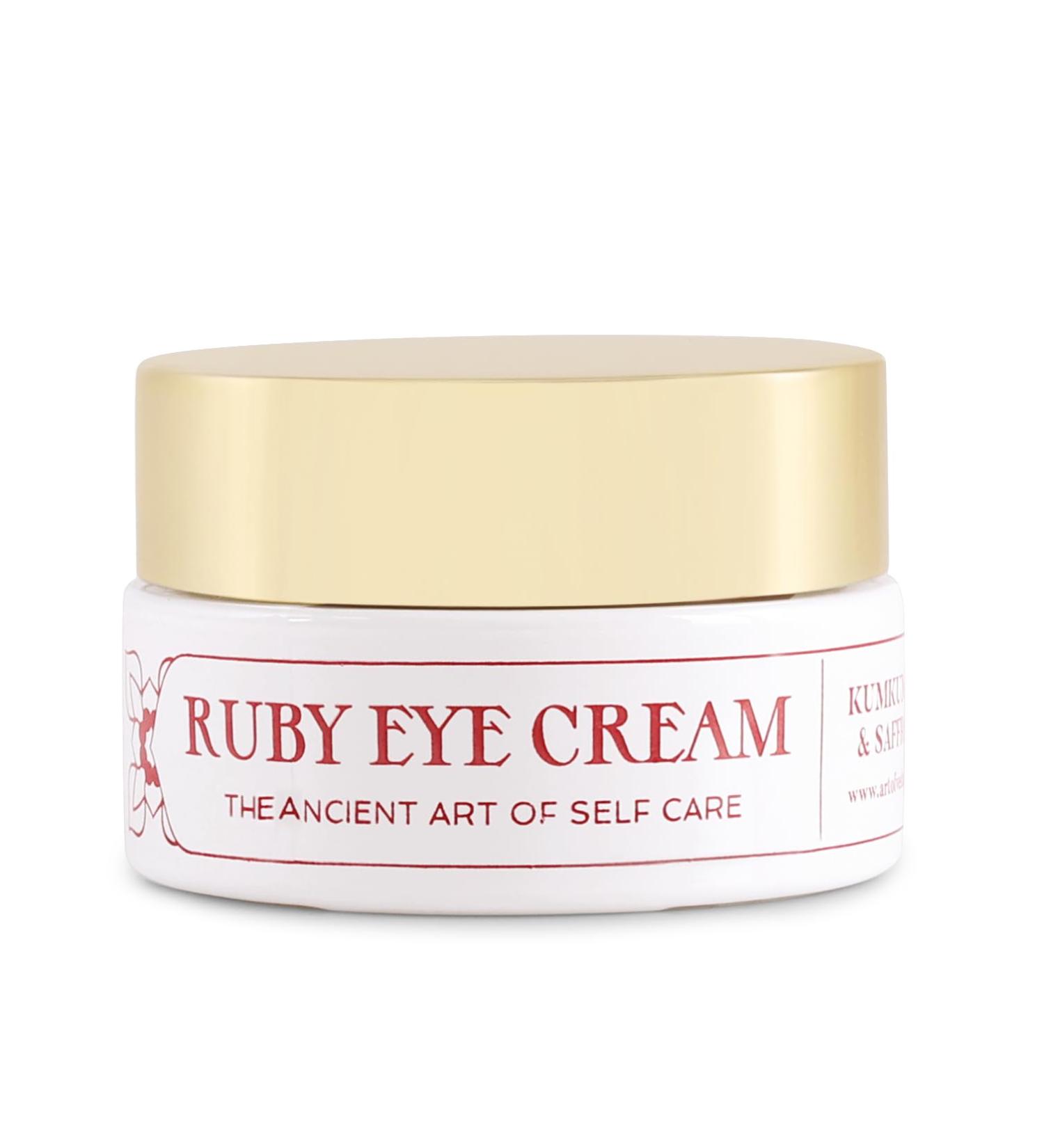 Ruby Ayurvedic Eye Cream 15ML - Anti-Dark Circles Pigmentation Wrinkles and Fine Lines Treatment - Ayurvedic Herbs Kumkumadi Oil Vegan and Natural - Art of Vedas - Buy Online on GoSupps.com
