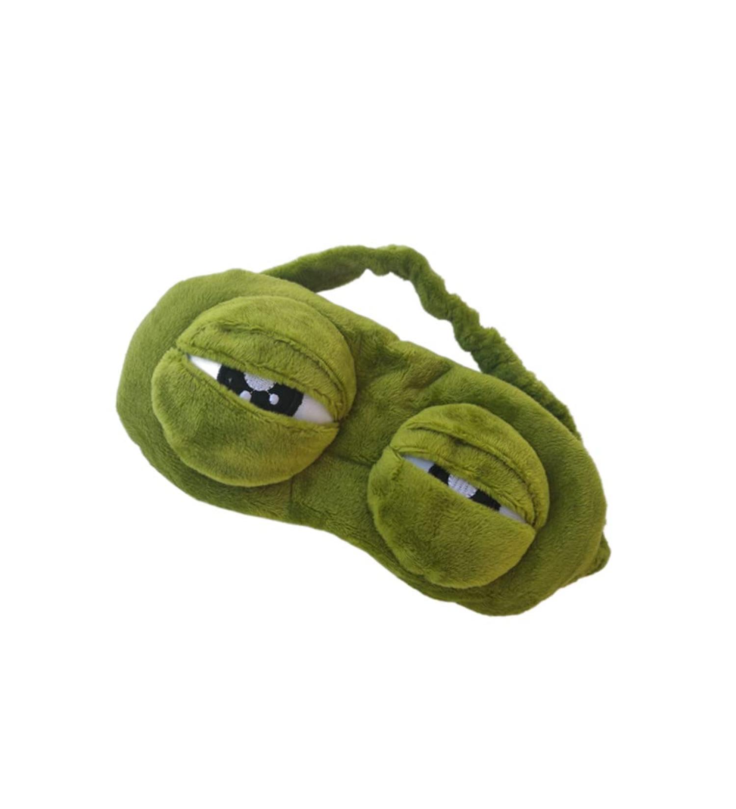 Cute 3D Frog Eye Sleep Mask - Funny Green Eyeshade for Children & Adults | Soft Blindfold for Travel, Yoga & Office - Buy Online on GoSupps.com