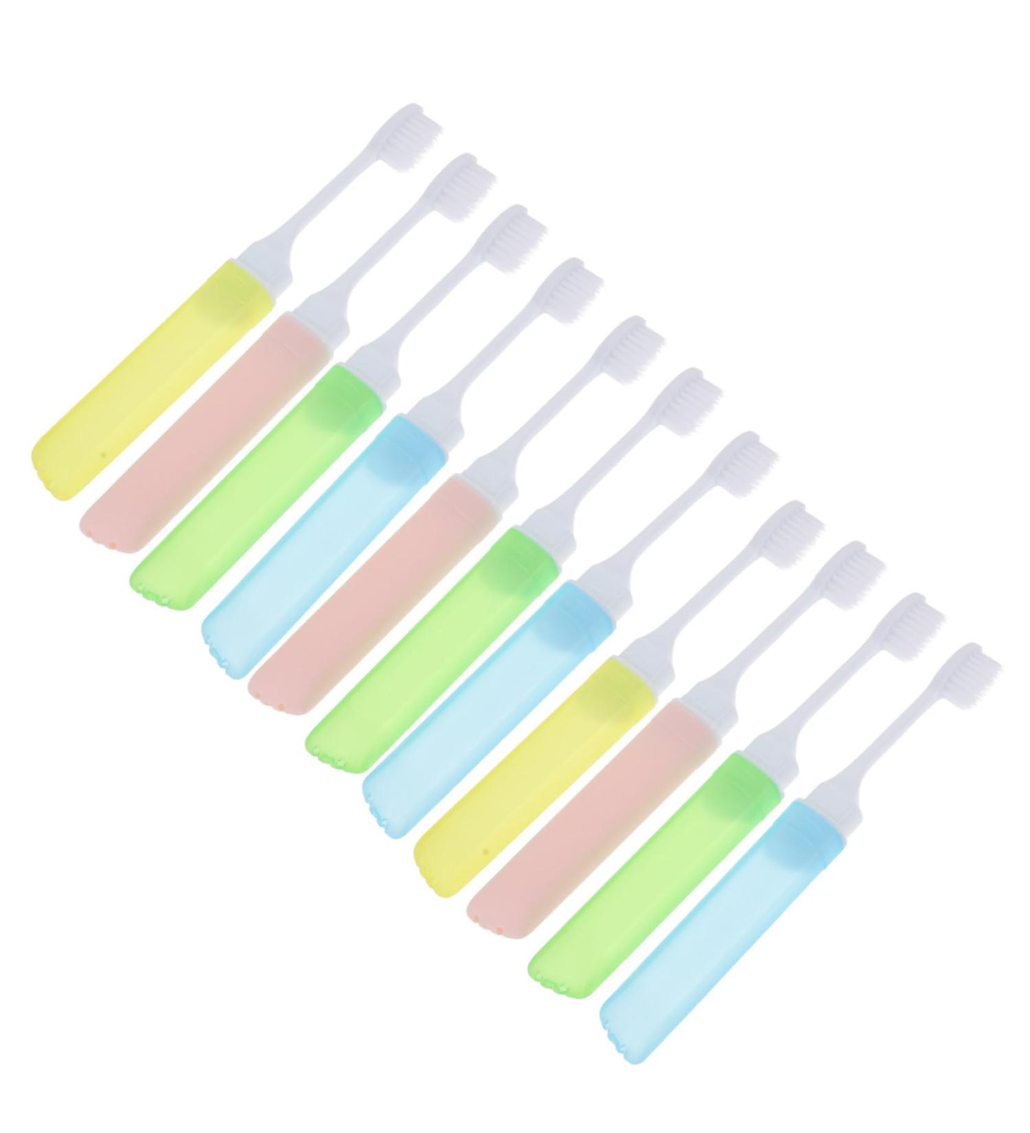 JECOMPRIS Travel Toothbrush Set - Collapsible Adult Toothbrushes with Bristles for Effective Cleaning | Perfect for International Travel - Buy Online on GoSupps.com