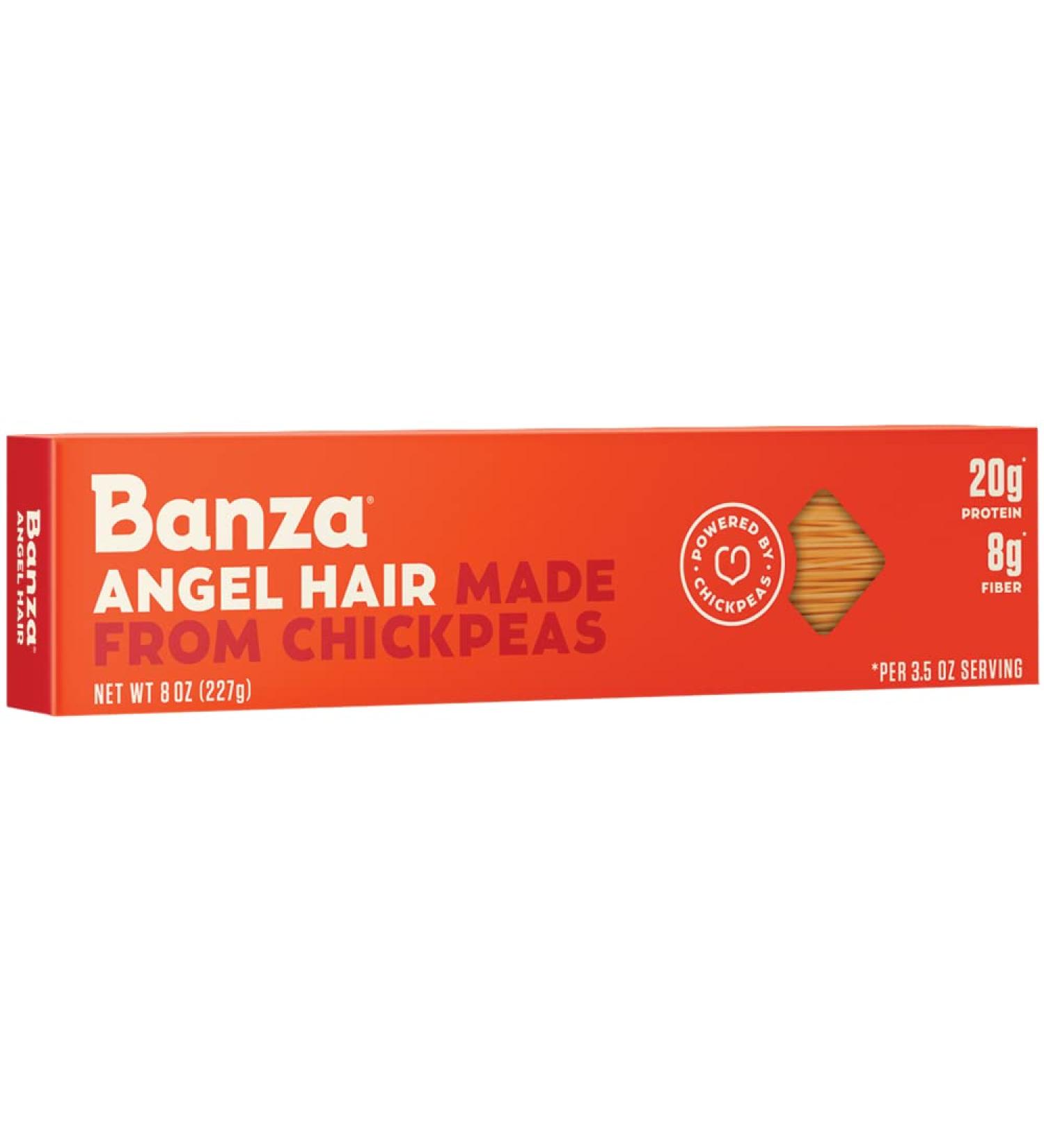 Banza Chickpea Pasta Angel Hair - 8 Ounce | Gluten-Free, High Protein Option - Buy Online on GoSupps.com