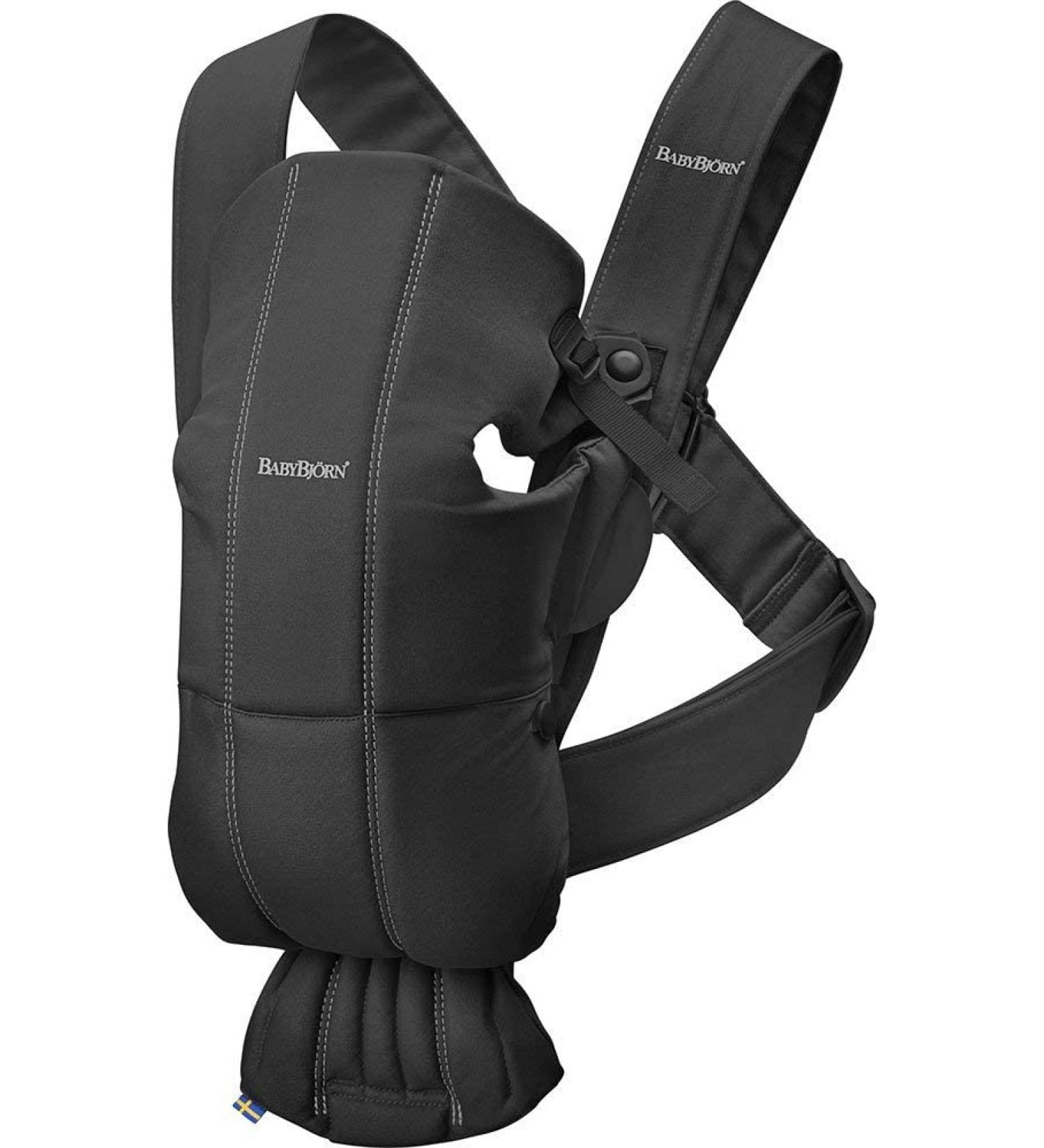 BabyBjrn Baby Carrier Mini, Cotton, Black Black 1 Count (Pack of 1)