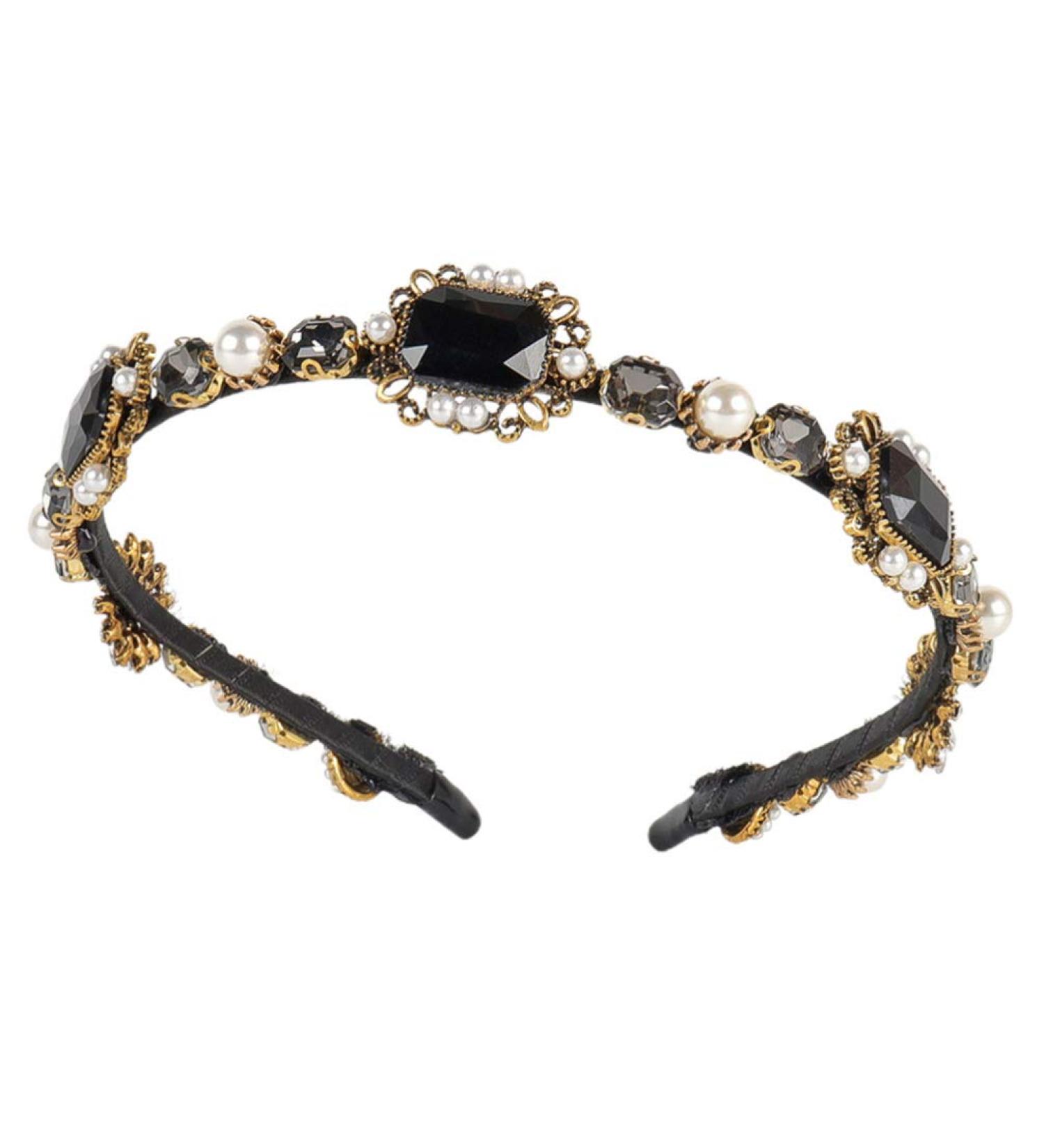 Amosfun Baroque Rhinestone Hair Band - Gothic Wedding Headdress & Fashionable Hair Accessory for Women - Buy Online on GoSupps.com