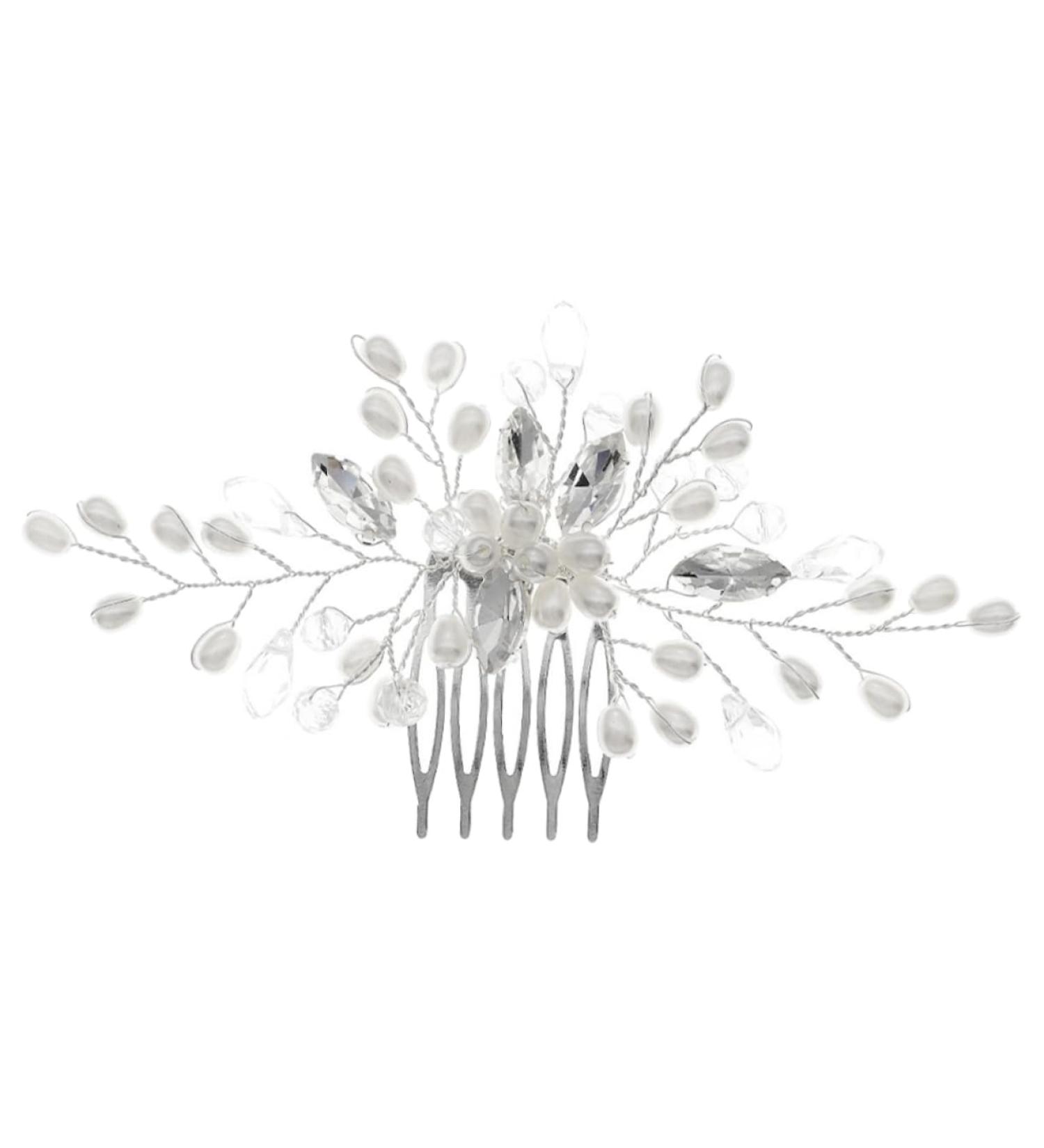 Didiseaon Bridal Pearl Comb Rhinestone Hair Comb Rhinestone Hair Clip Hair Accessories for Bride Bridal Hair Clip Bridal Headpiece Barrettes for Girls Women's Manual Abs Hair up - Buy Online on GoSupps.com