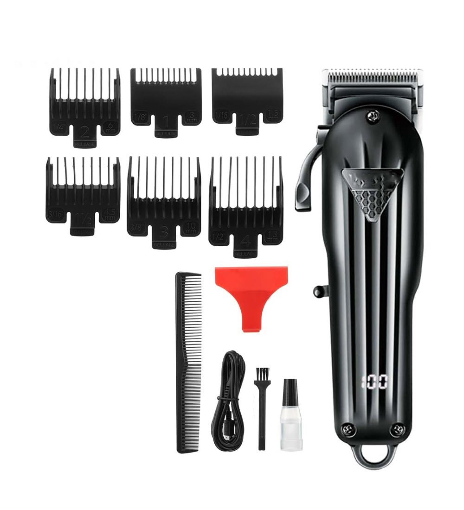 Professional Rechargeable Hair Clippers - Electric Barber Trimmer for Men with LCD & USB - Personal Care Grooming - Buy Online on GoSupps.com