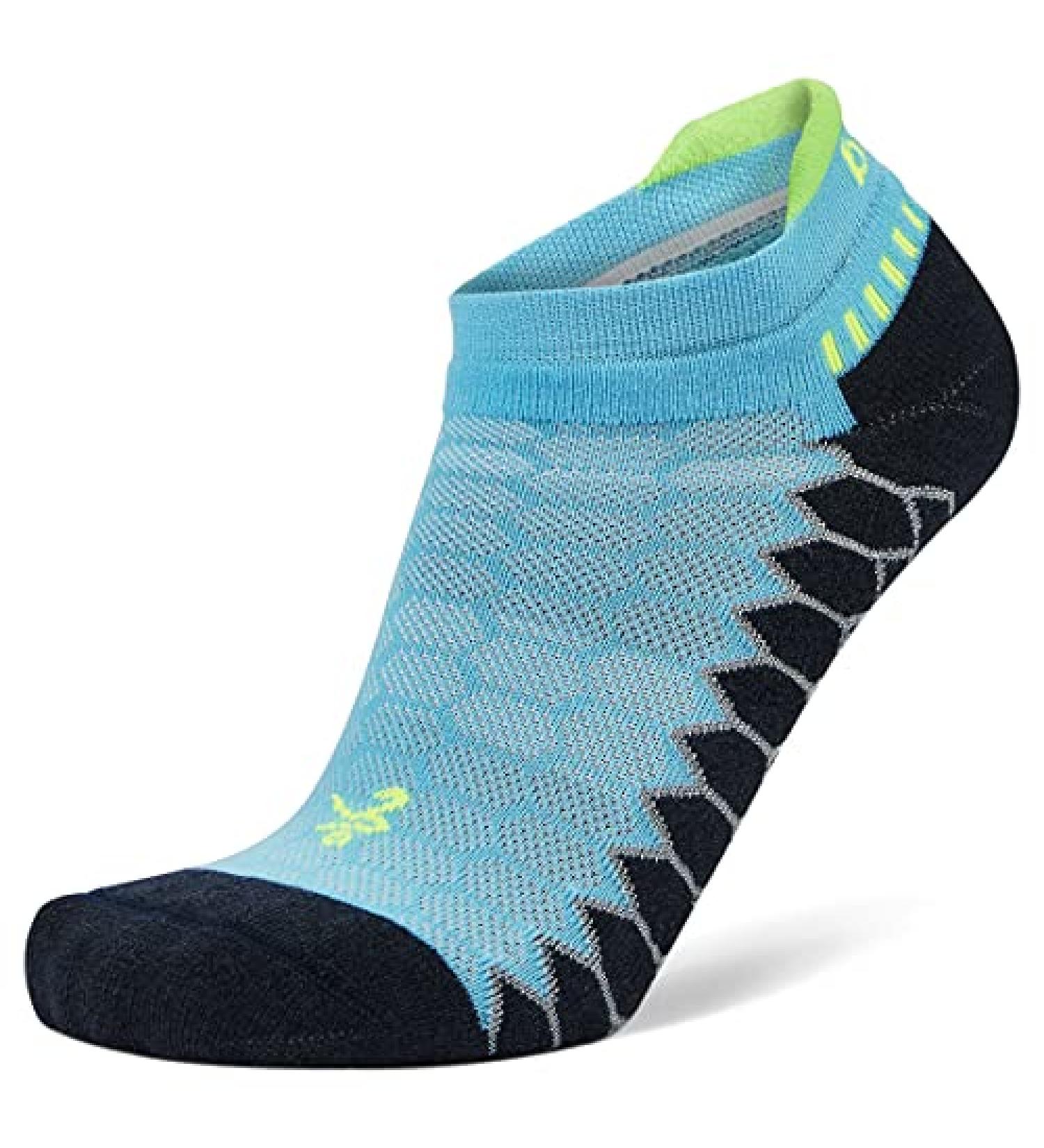 Silver Compression No Show Running Socks - Aqua Large (1 Pair) | Men and Women's Athletic Performance - Buy Online on GoSupps.com