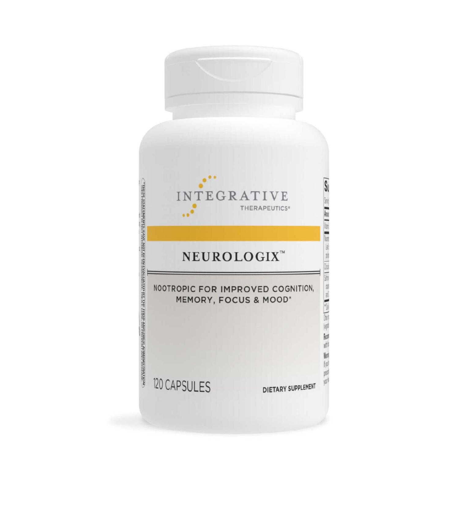 Integrative Therapeutics Neurologix Nootropic - 120 Capsules | Supports Concentration, Focus & Cognitive Function | Non-Stimulant Formula with Neumentix, Citicoline, Saffron & B6 - Buy Online on GoSupps.com