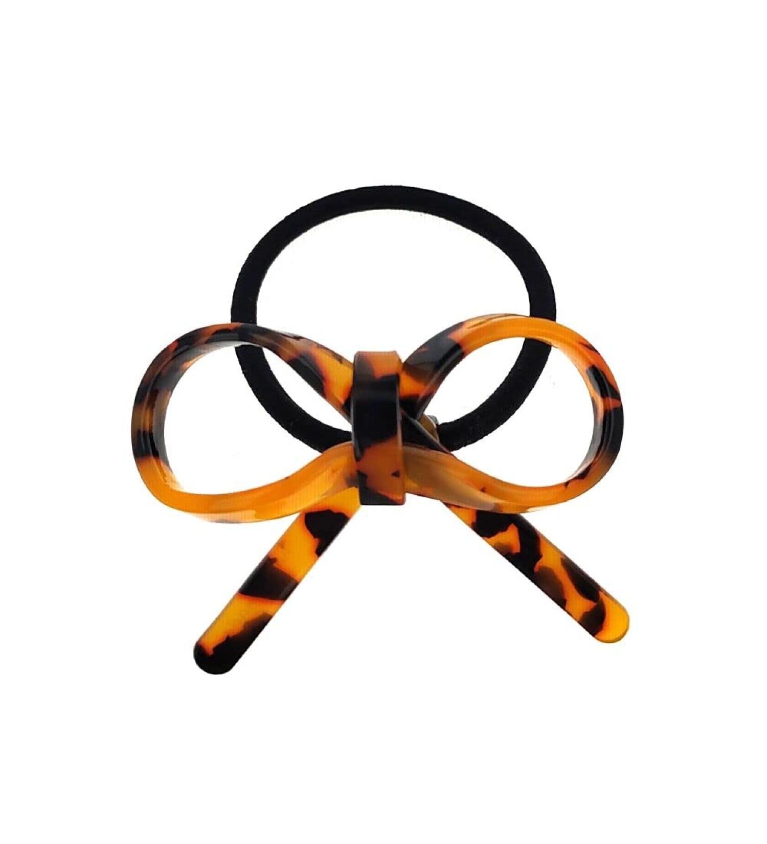 Araban Scrunchie Black Brown Bow