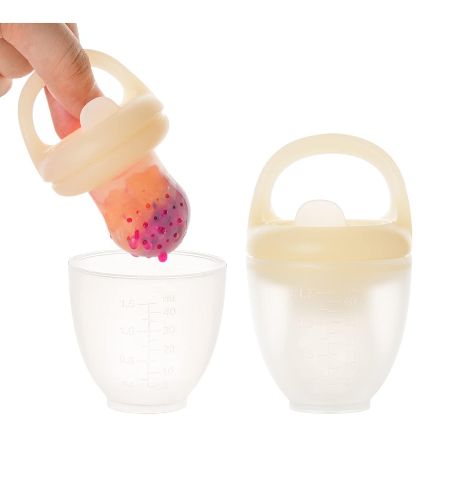 2 Pack Baby Food Feeder Pacifier - Silicone Nibbler & Teether Combo for Teething Relief - BPA Free Infant Training Toy (2PCS) - Buy Online on GoSupps.com