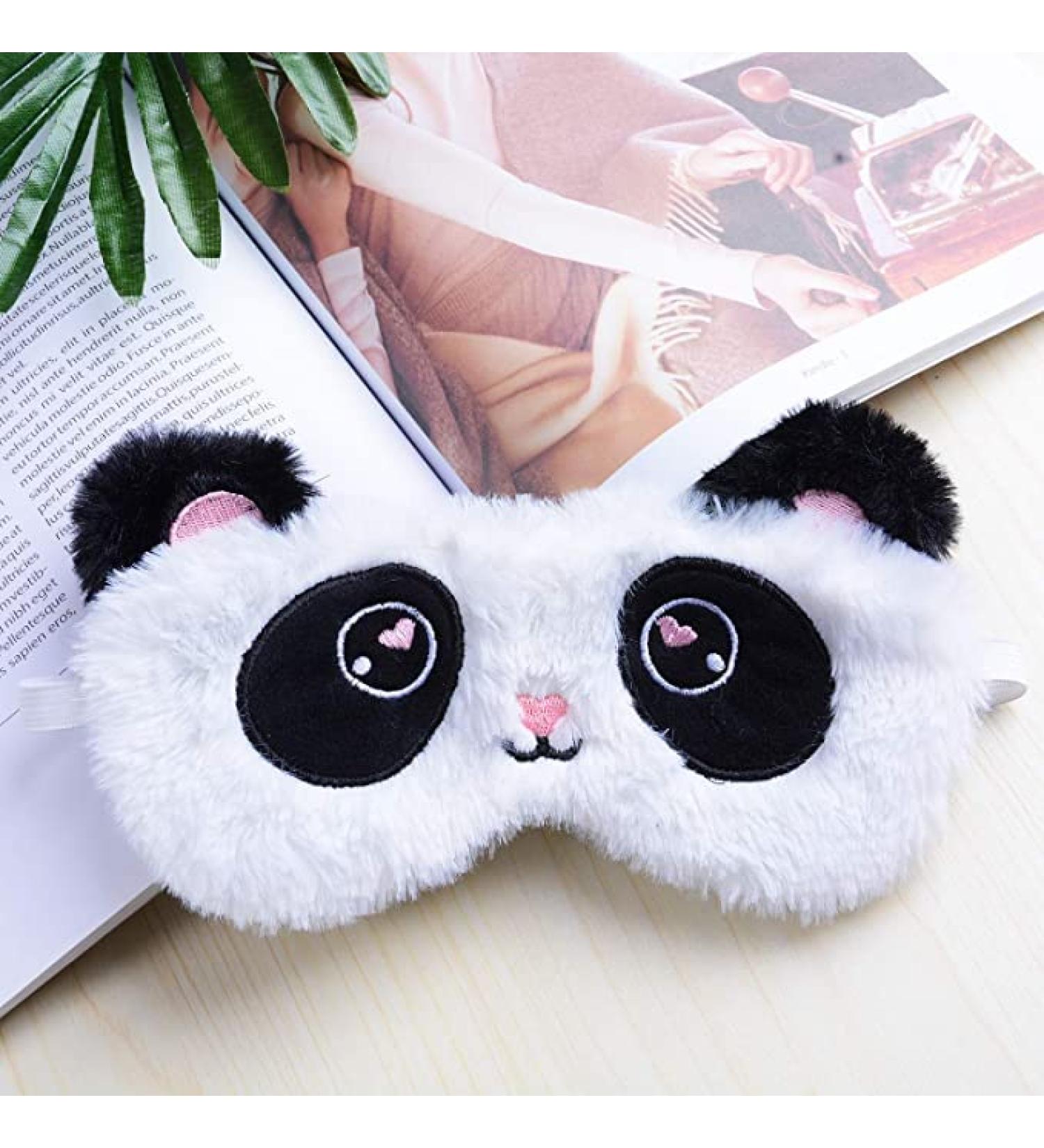 BE Cute Plush Sleep Mask - Adorable Cat Panda & Bunny Blindfold Eye Cover for Kids & Women - Perfect Gift - Buy Online on GoSupps.com