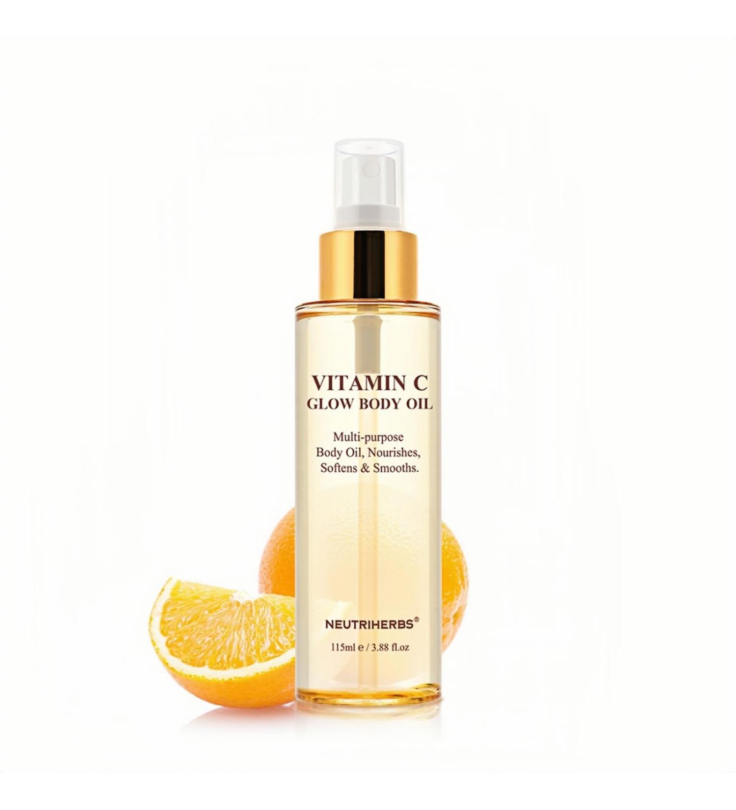 Neutriherbs Rosehip Oil for Dry Skin - Hydrating Moisturizer & Brightening Body Massage Oil - 115ml All Skin Types - Buy Online on GoSupps.com