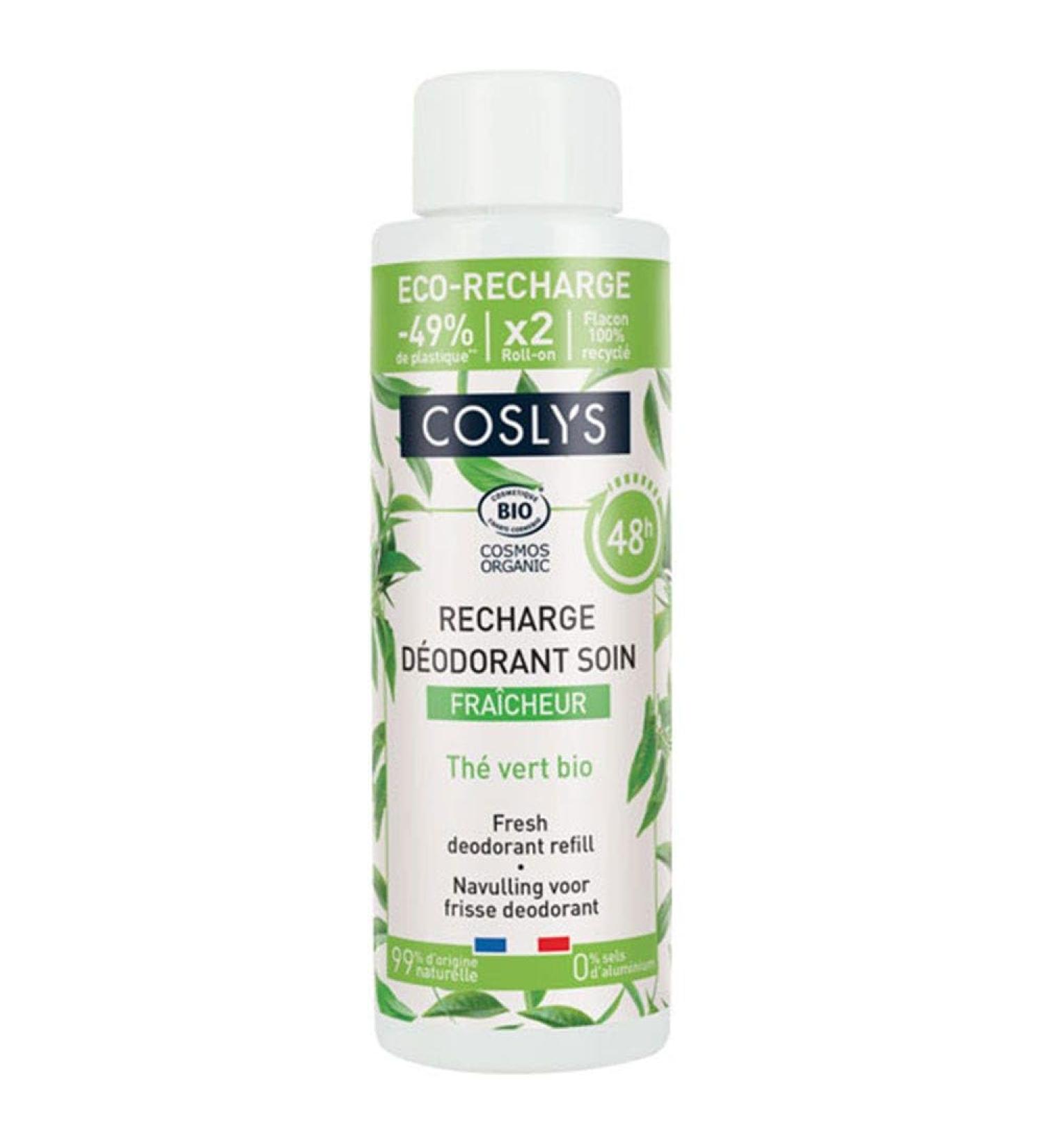 Coslys Refill Deodorant Freshness Care Organic Green Tea 100ml