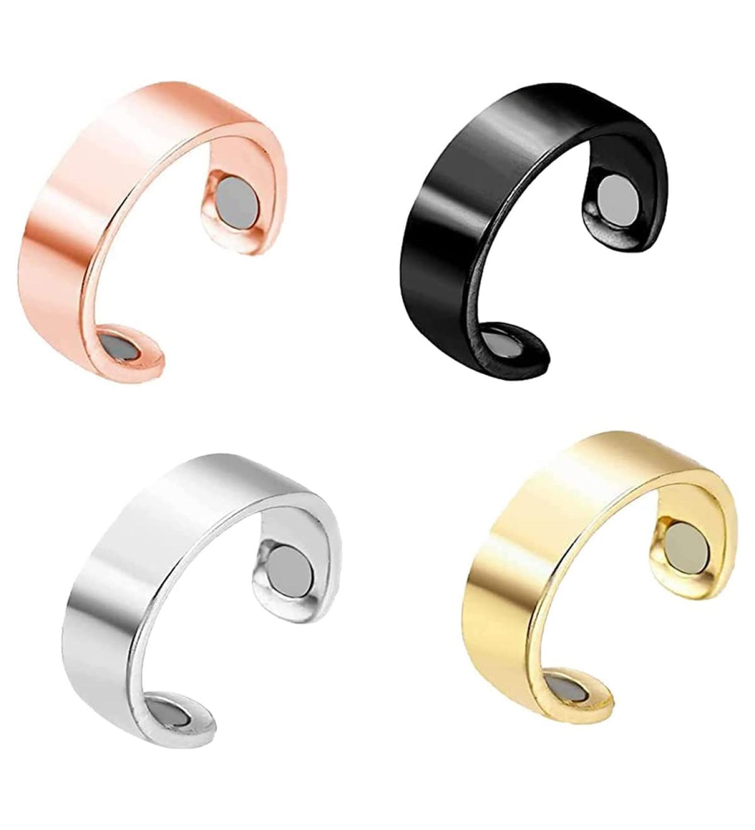 Yinchus 4 Pack Magnetic Rings for Lymphatic Drainage Therapy | Adjustable Unisex Wellness Rings for Natural Detox - Buy Online on GoSupps.com