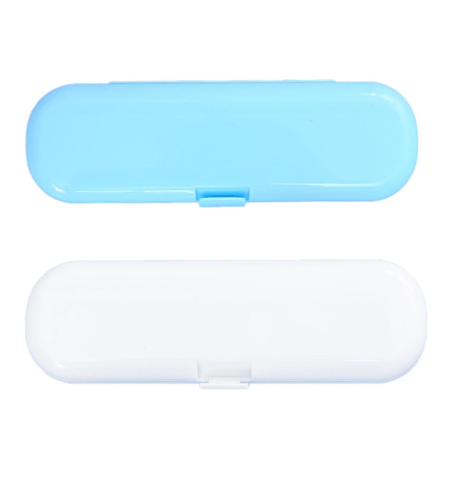 Ronoza Toothbrush Case Set - 2 Travel Toothbrush Holders for Camping Hiking & Business Trips - White & Blue Toothbrush Box - Buy Online on GoSupps.com