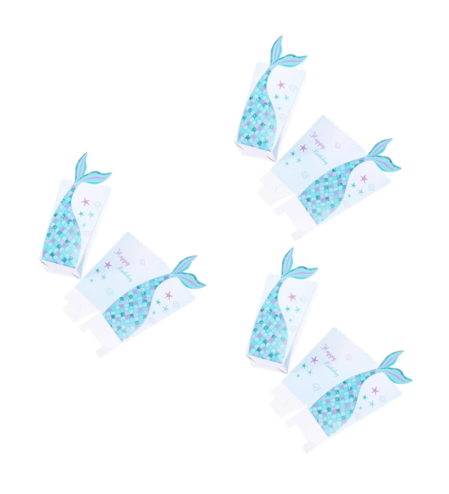 HOMSFOU 72 Pcs Disposable Food Containers Container Disposable Containers Christmas Decor Popcorn Container Mini Cake Toppers Gift Bags Party Popcorn Boxes Child Mermaid Candy - Buy Online on GoSupps.com