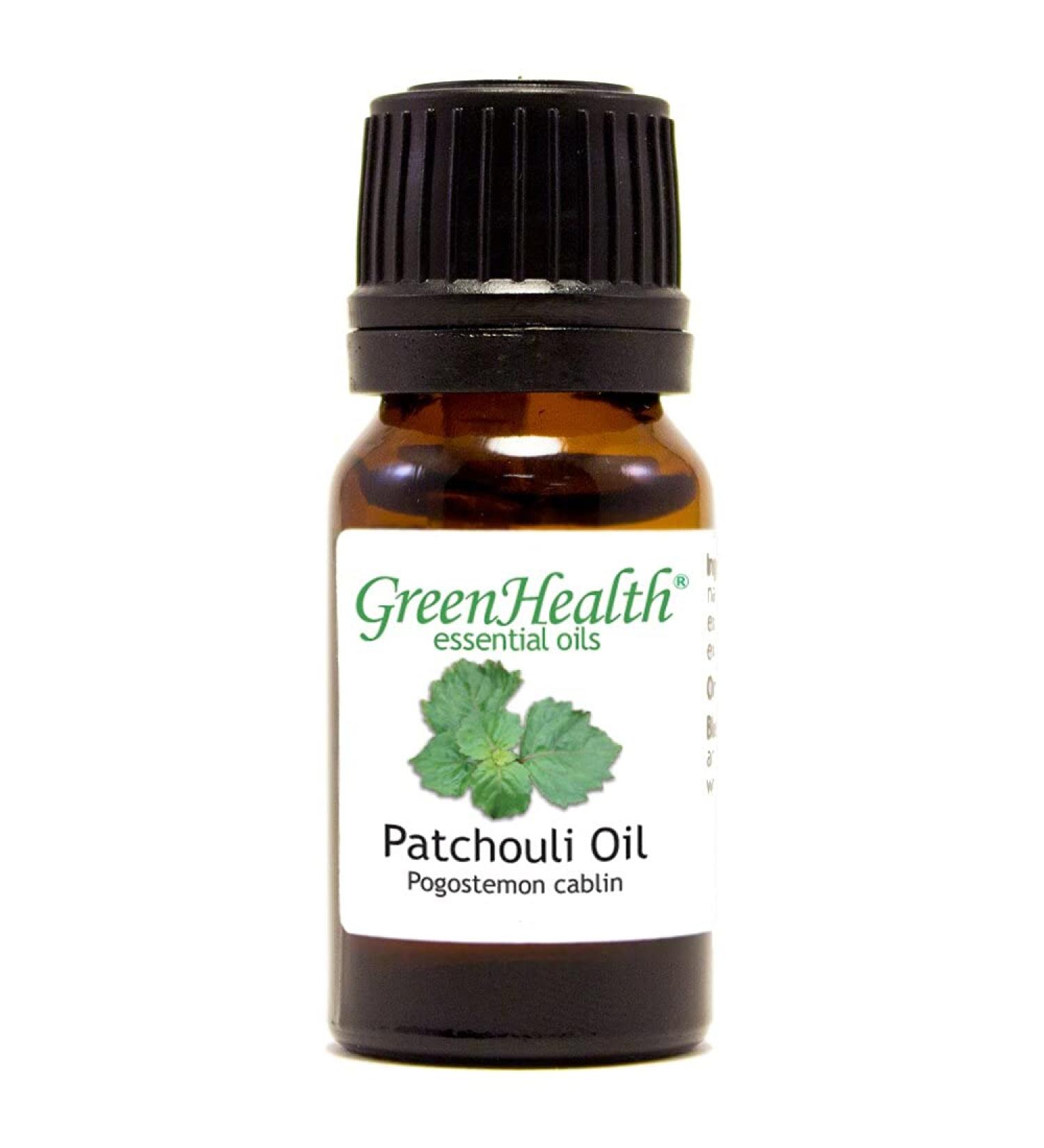 Patchouli Essential Oil 1/3 fl oz (10 ml) Amber Glass Bottle w/Euro Dropper 100% Pure Essential Oil - GreenHealth - Buy Online on GoSupps.com