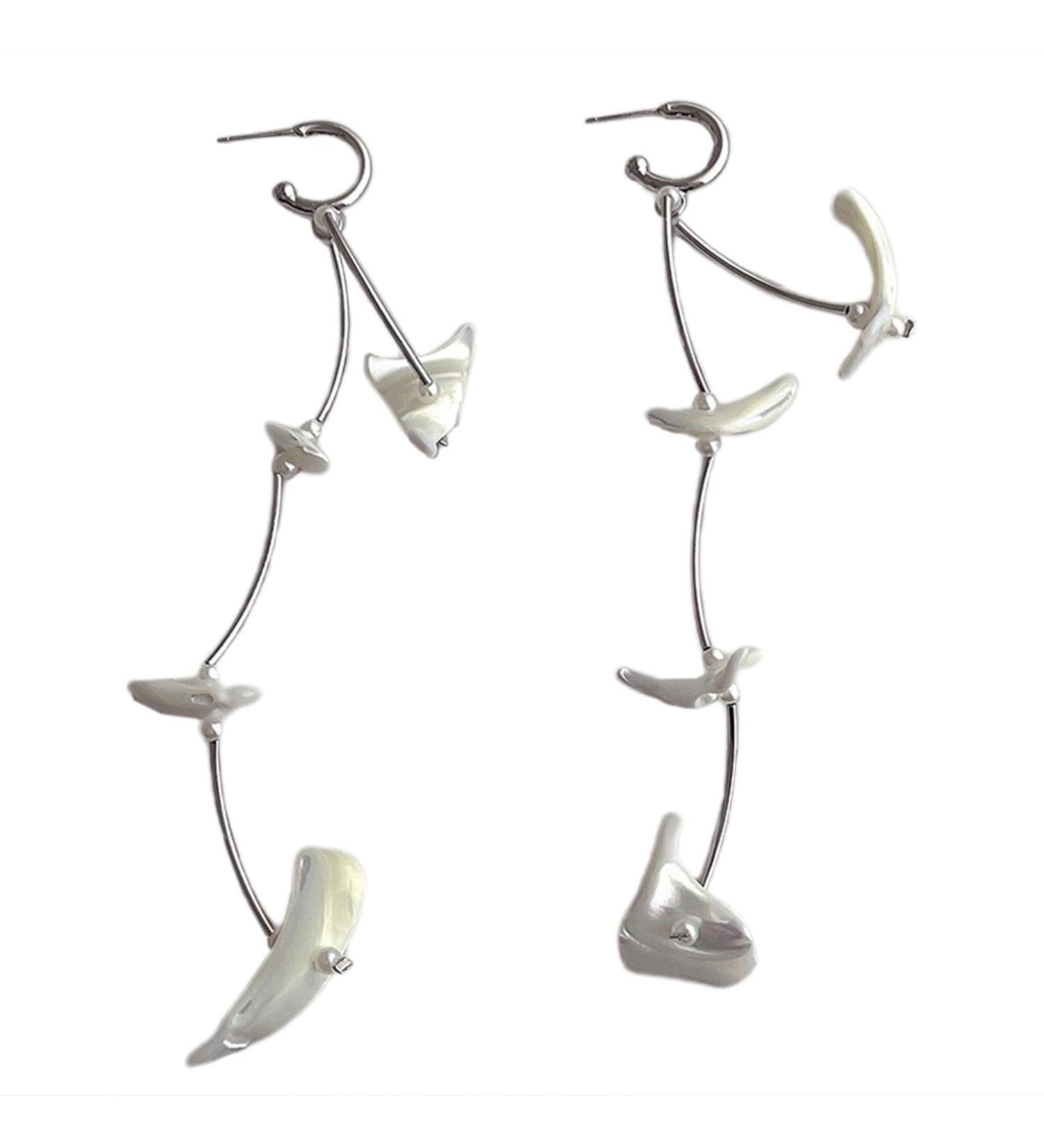 Feyley Long Tassel Earrings - Shell & Pearl-Drop Jewelry for Women & Girls | Bohemian Beach Gift - Buy Online on GoSupps.com