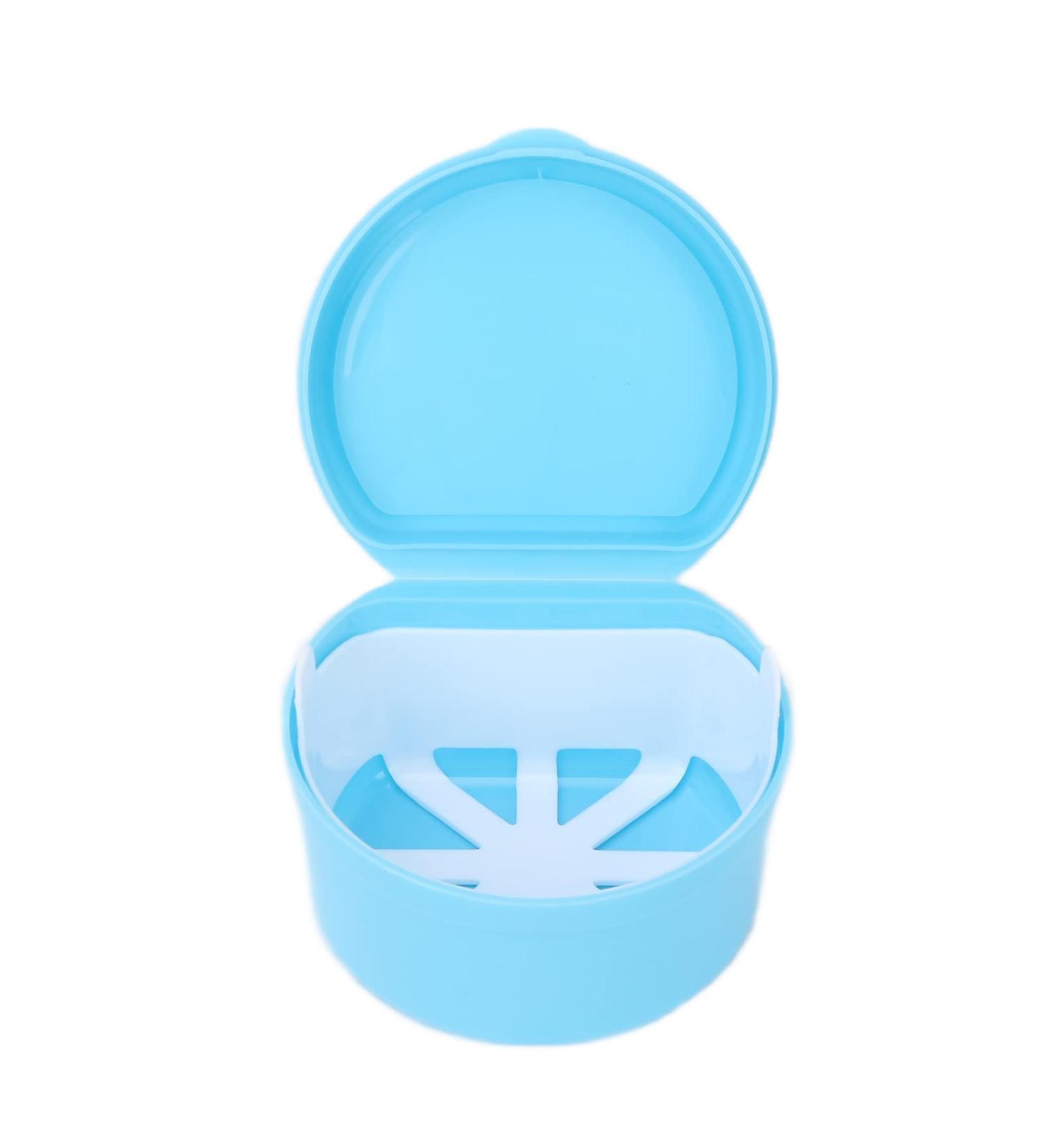 Buy Light Blue Dental Retainer Box | Portable Denture Storage Container for Travel & Home | Jewelry Organizer - Buy Online on GoSupps.com
