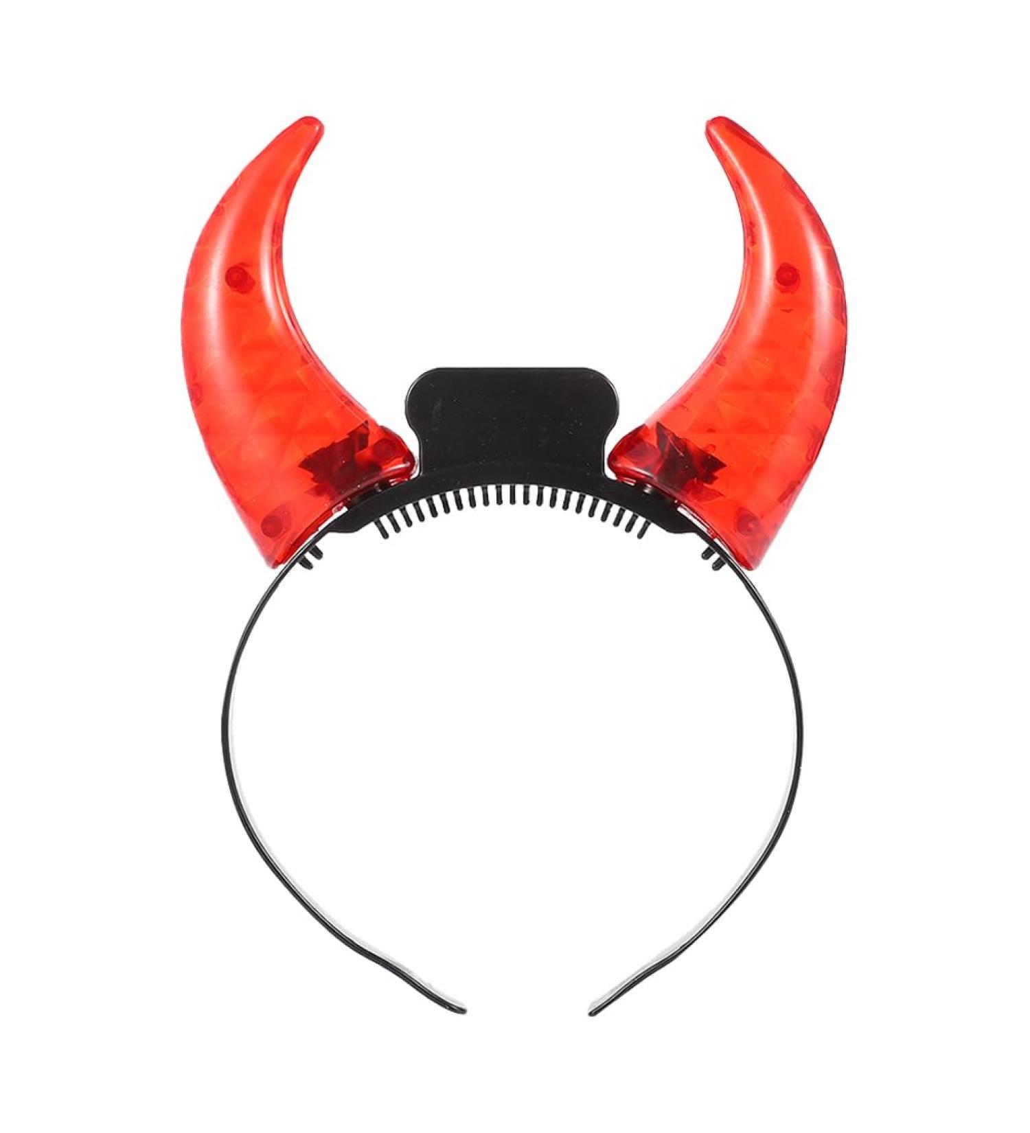 minkissy Led Light up Devil Horn Headband Light Up Halloween Headband Light Up Ox Horn Headband Halloween Devil Costume Accessory for Women Men - Buy Online on GoSupps.com