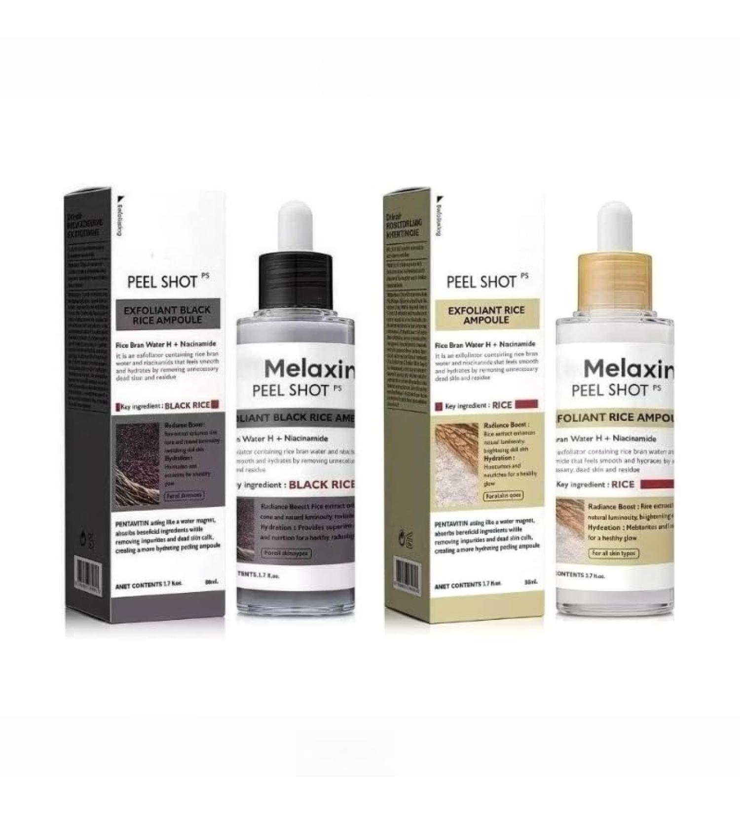 DrMelaninn Peel Shot Exfoliant Riz noir 80 ml+riz blanc 80 ml - Buy Online on GoSupps.com