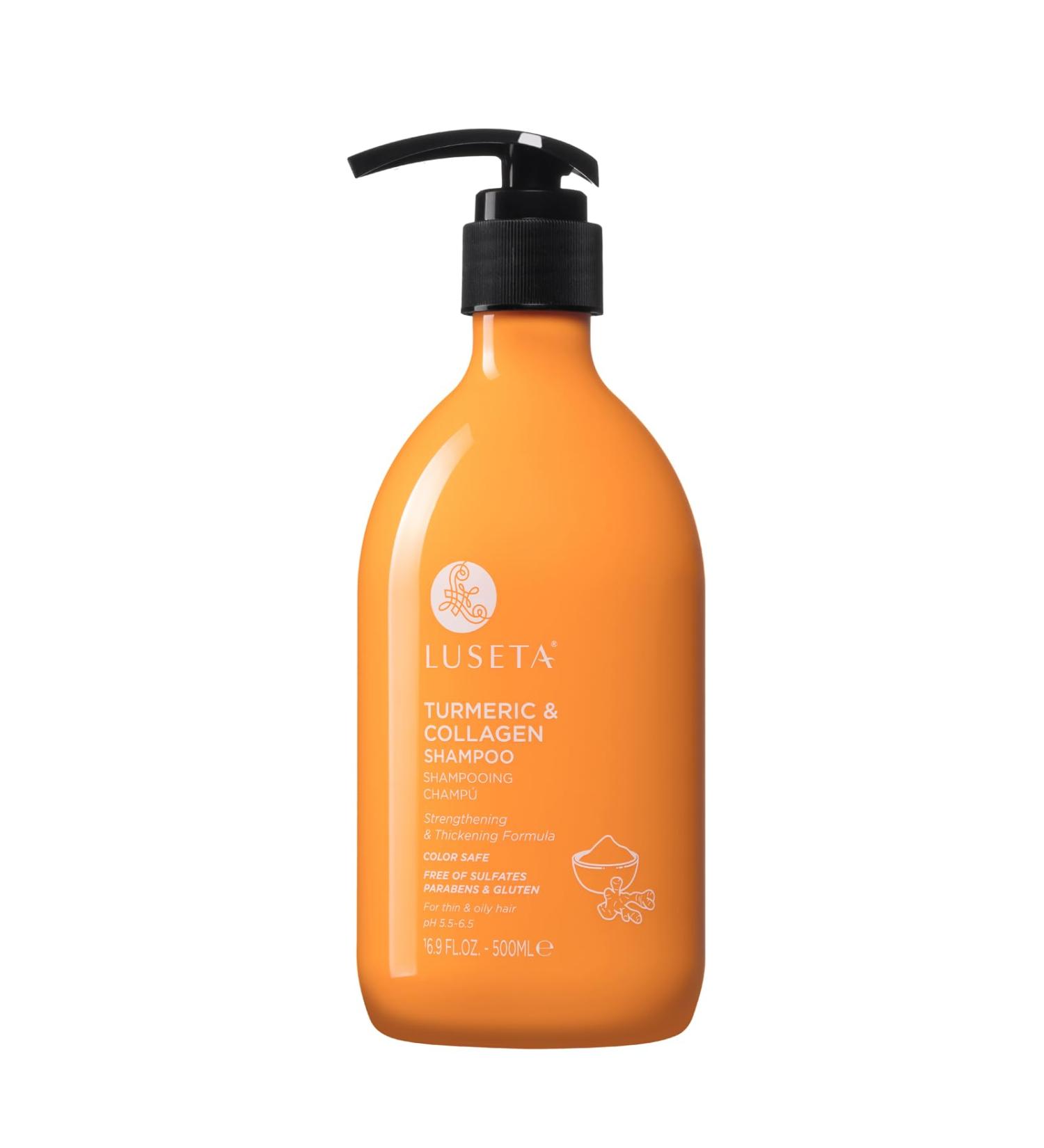Luseta Hair Growth Shampoo - Turmeric & Collagen Thickening Formula for Thinning & Oily Hair - Color Safe Sulfate & Paraben Free - 16.9 Oz - Buy Online on GoSupps.com