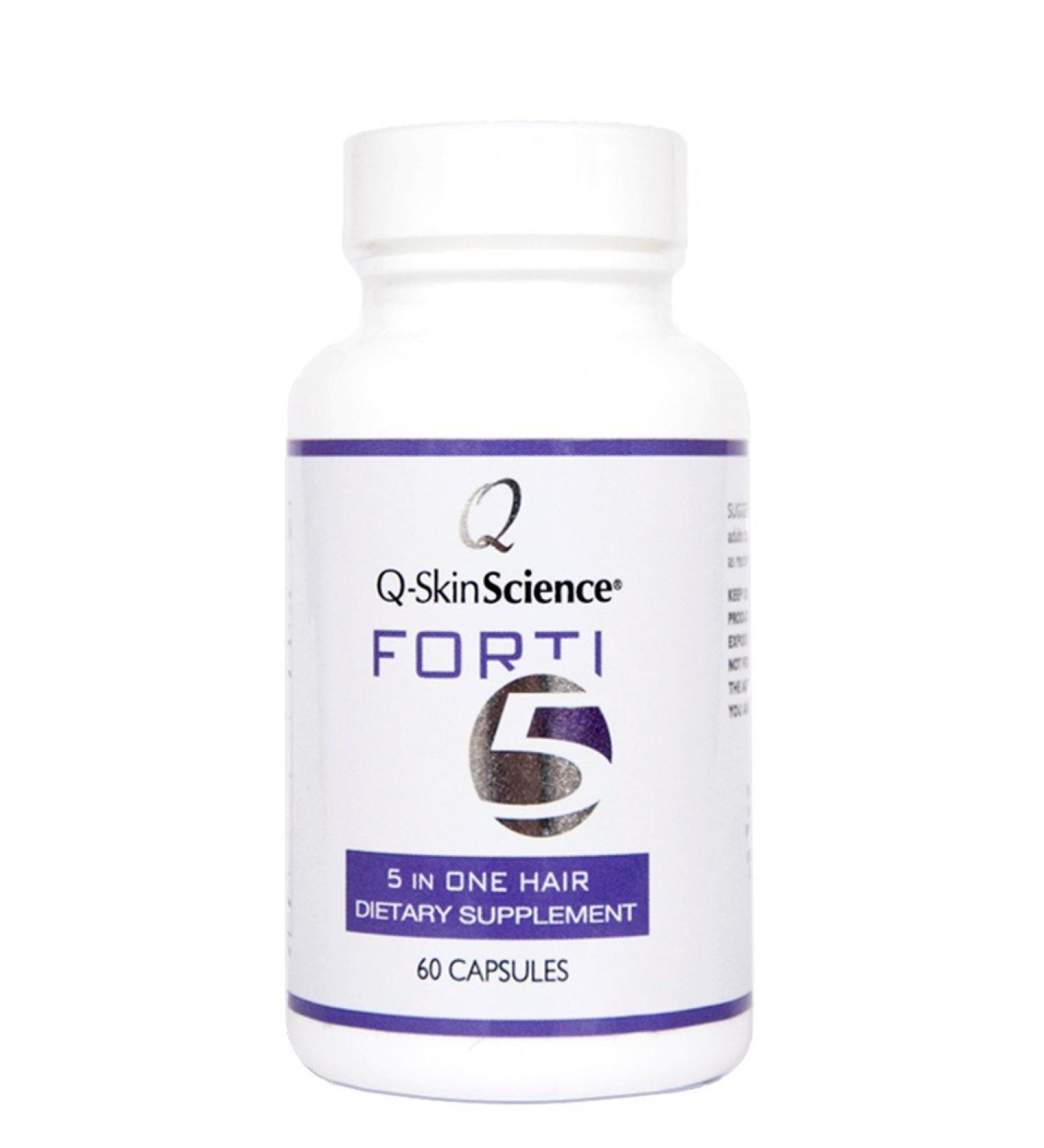 Quintessence Forti5 Hair Growth Supplement - 1 Month Supply (60 Caps) | With 5+1 Key Vitamins for Stronger Hair - Buy Online on GoSupps.com