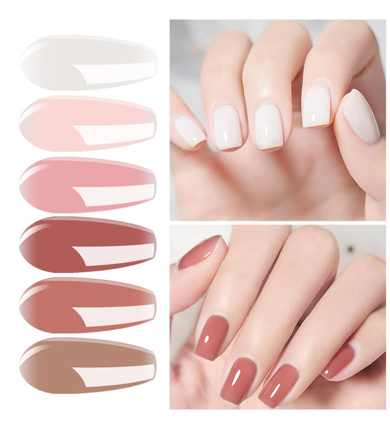 Vishine Jelly Milky White Pink Nude Transparent Gel Nail Polish Set of 6 Glass Sheer Colors Gel Polish Kit UV LED Soak Off Nail Art Varnish 8ml C063 - Buy Online on GoSupps.com