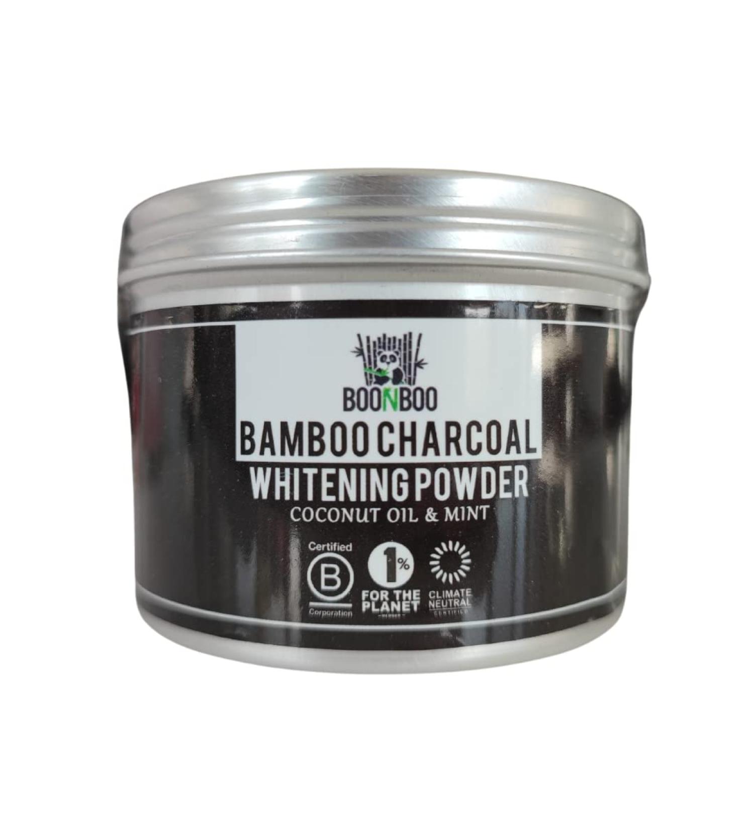 BOONBOO Bamboo Charcoal Whitening Powder - 2oz / 60g Aluminum Can | Oral Care for Teeth Whitening and Stain Removal - Buy Online on GoSupps.com