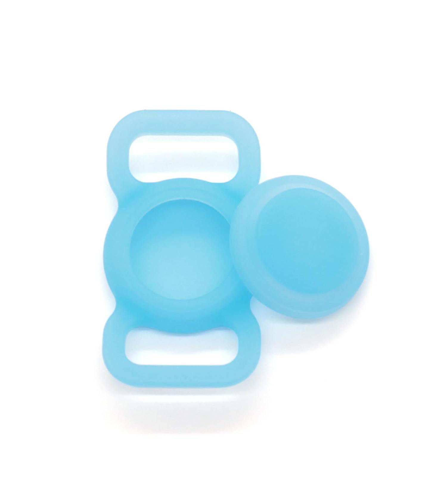 Best Airtag Dog Collar Holder - Silicone GPS Tracking Accessories for Apple Airtag - Anti-Lost Protective Cover in Bright Blue - Buy Online on GoSupps.com