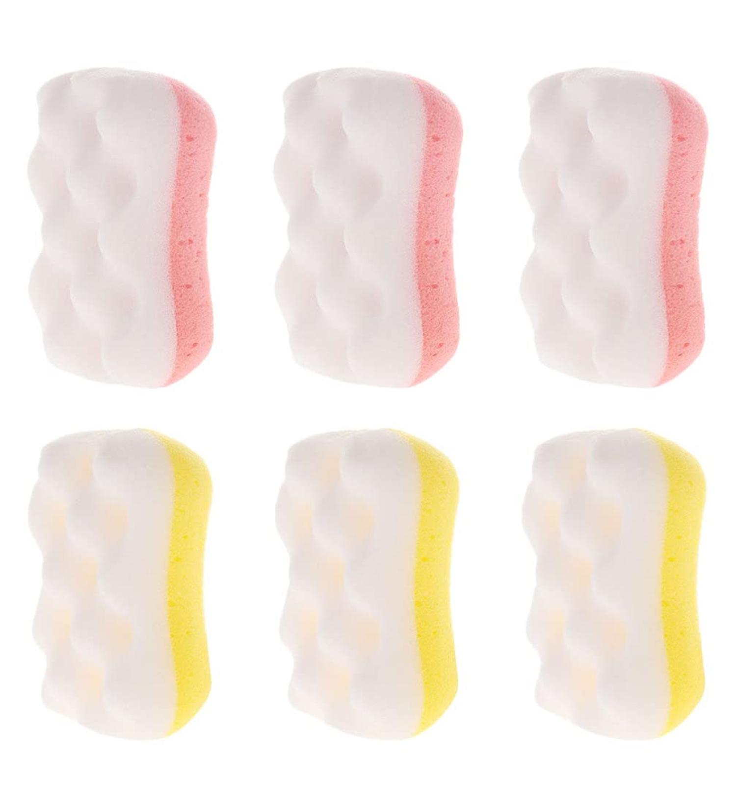 6Pcs Exfoliating Body Scrub & Loofah Sponges - Soft Bath & Shower Scrubber with Shea Butter - Random Colors for Glowing Skin - Buy Online on GoSupps.com