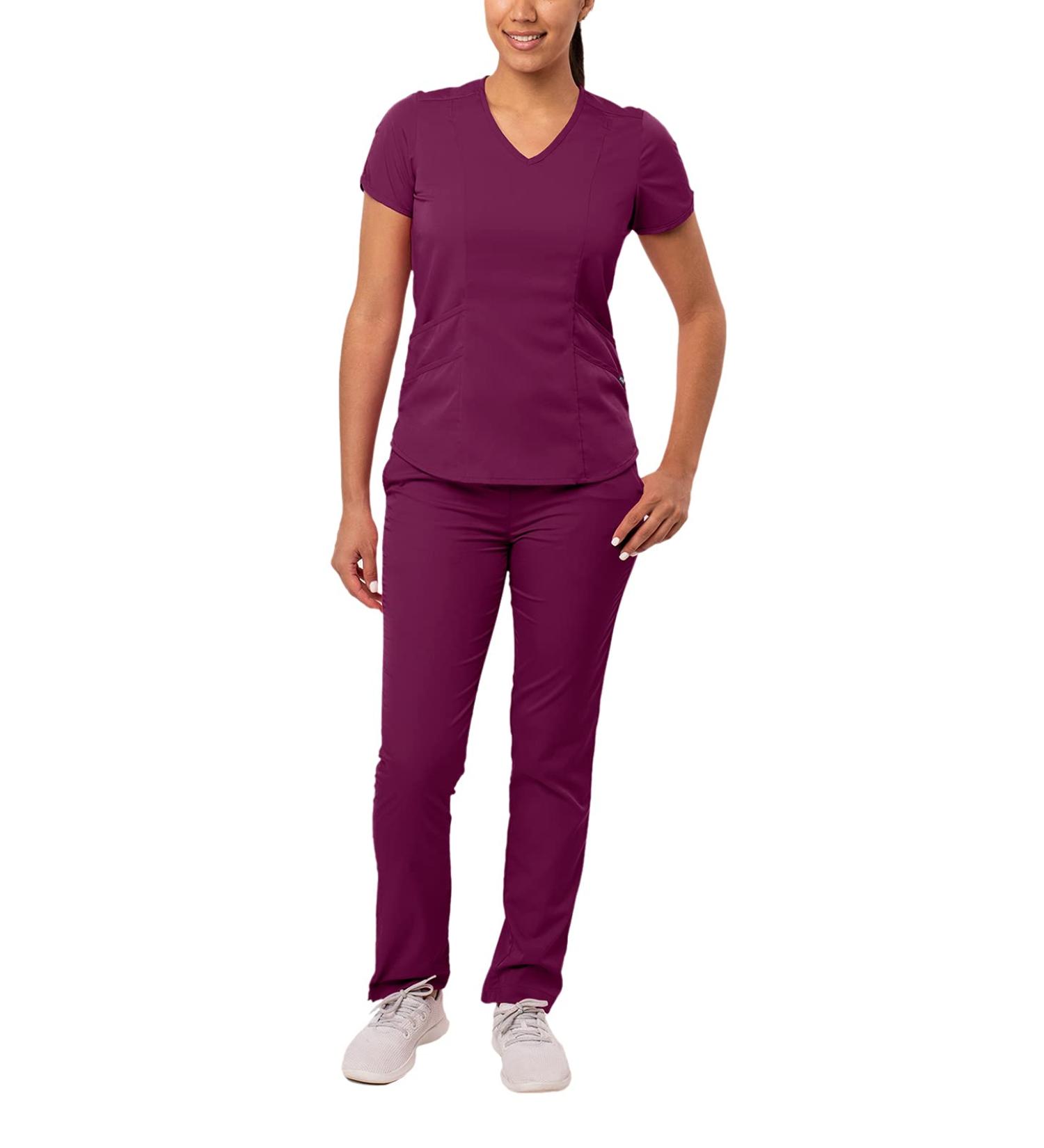 Adar Pro Core Classic Scrub Set for Women - X-Large Petite Wine - Buy Online on GoSupps.com