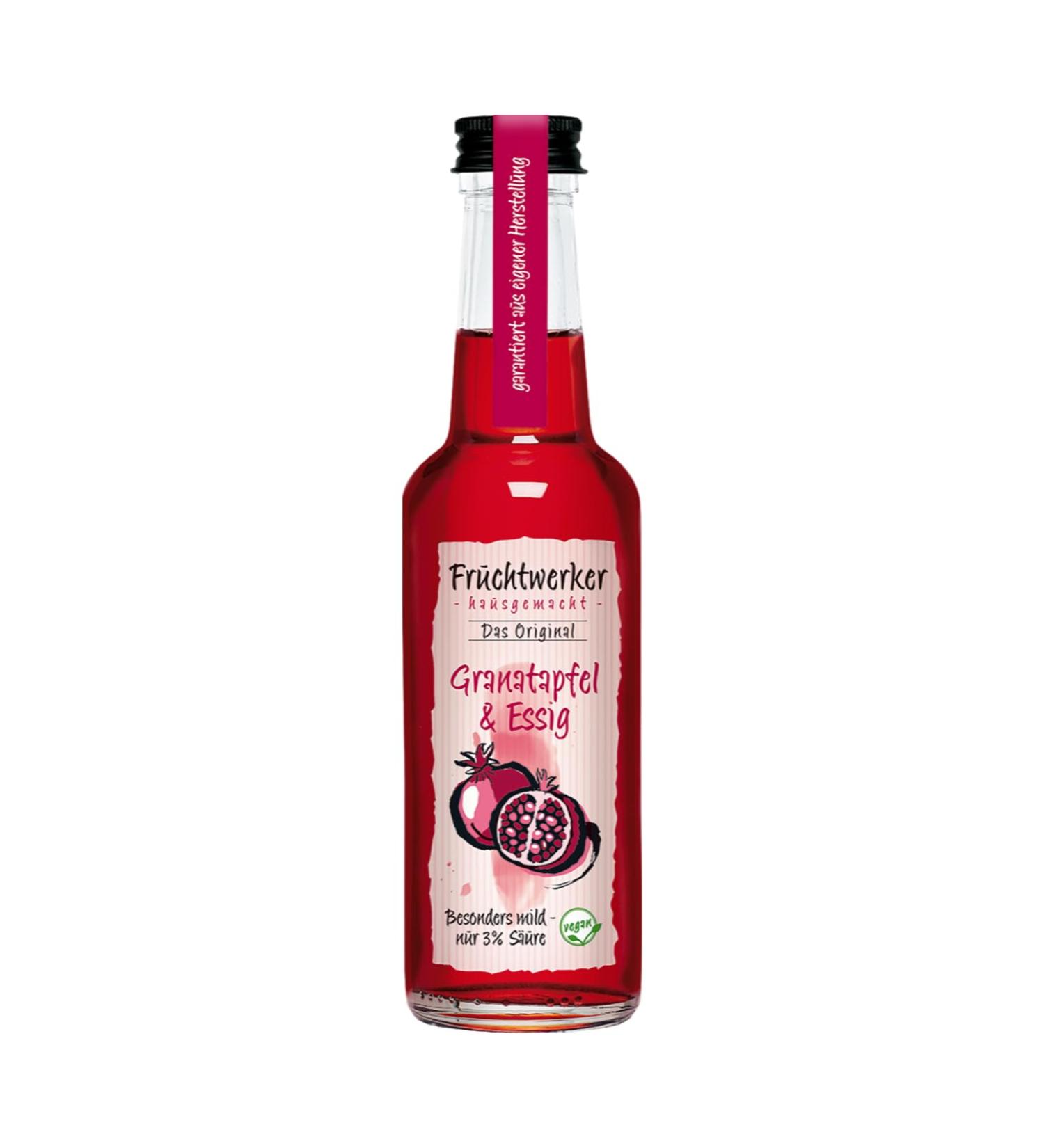  Fruchtwerker Fruchtwerker | Pomegranate & Vinegar | With Real Fruit Juice | 250ml Glass Bottle - Buy Online on GoSupps.com