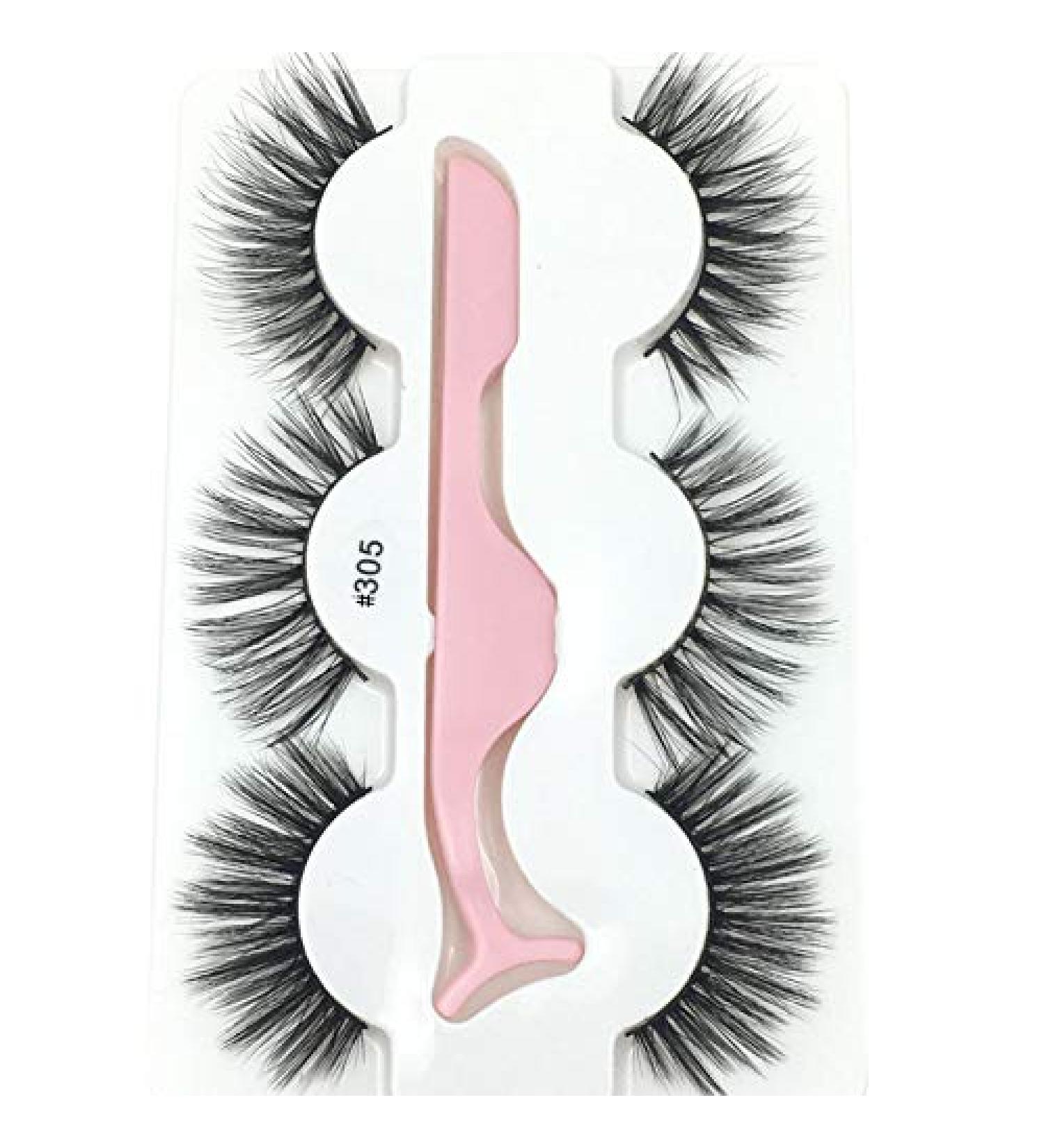 Desikixudy 3 Pairs 3D Lashes Natural False Eyelashes Dramatic Fluffy Soft Wispy Volume Reusable Eyelash 305 - Buy Online on GoSupps.com