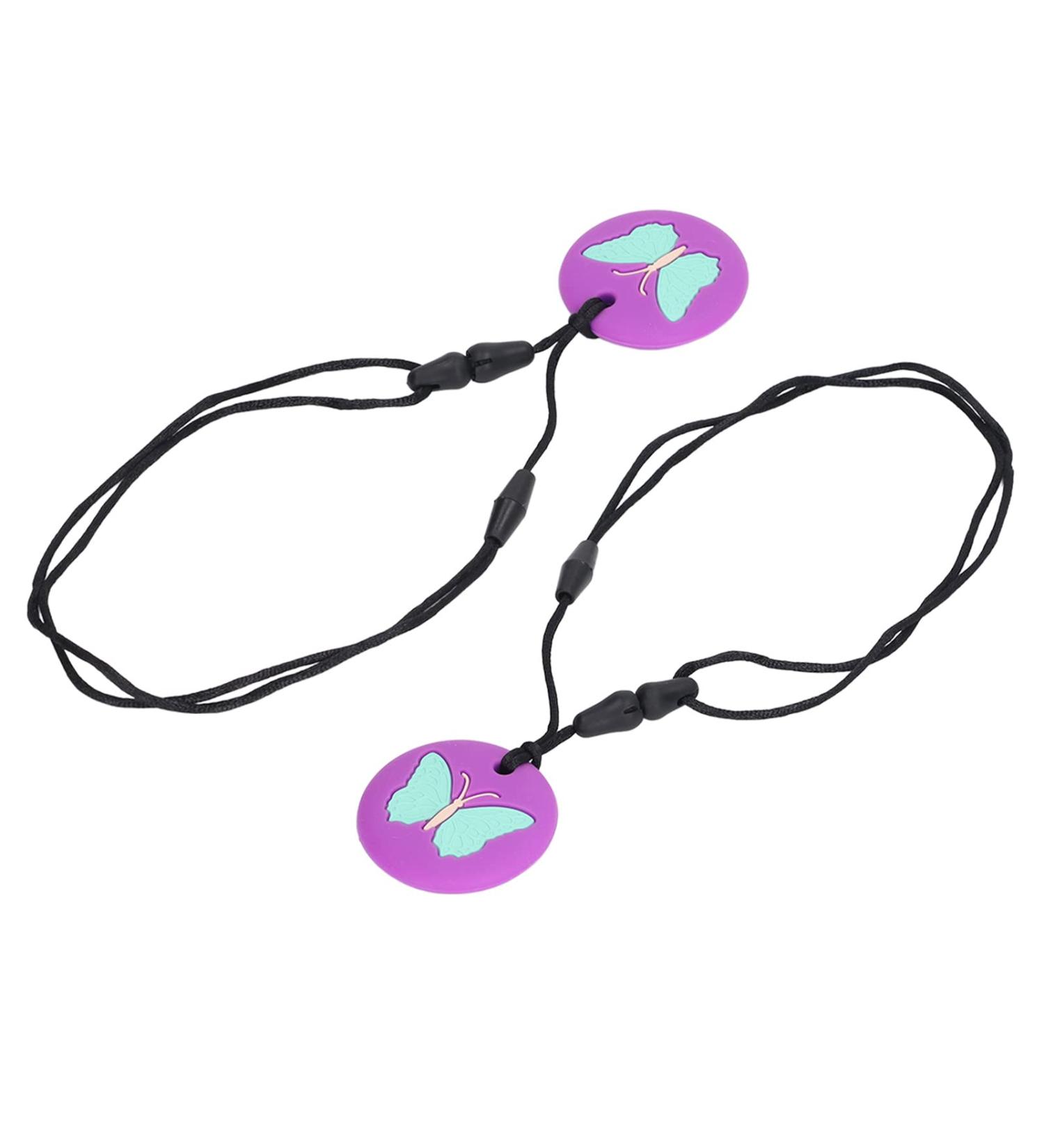 Buy Portable Sensory Chew Chain for Toddlers - Easy to Clean 2-Piece Purple Chew Toy - International Shipping Available - Buy Online on GoSupps.com