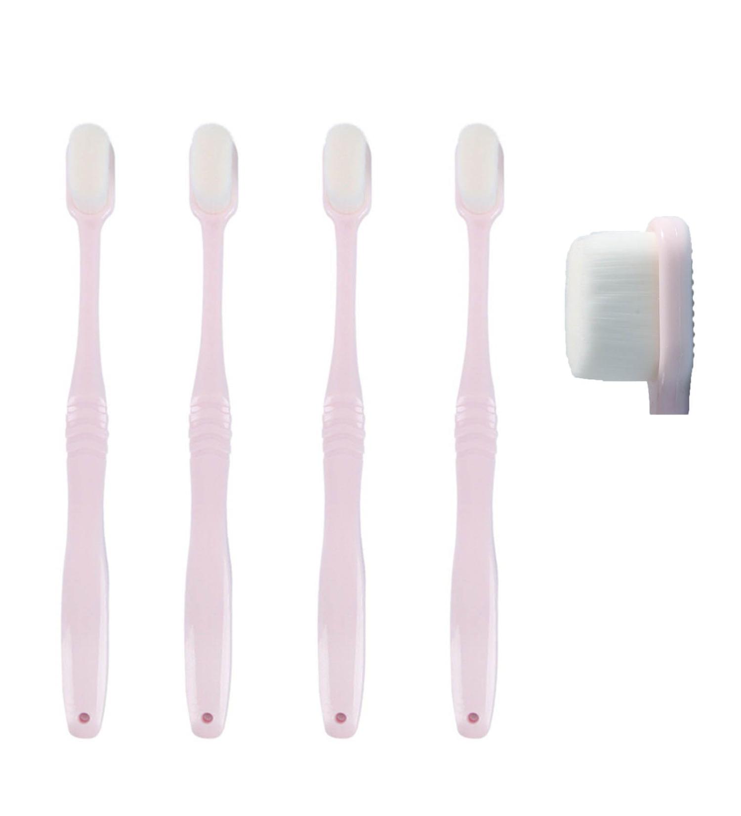 Soft Manual Toothbrush Set - 4 Pieces for Gentle Cleaning | Ideal for Sensitive Gums & Kids | Extra Switch (Pink) - Buy Online on GoSupps.com