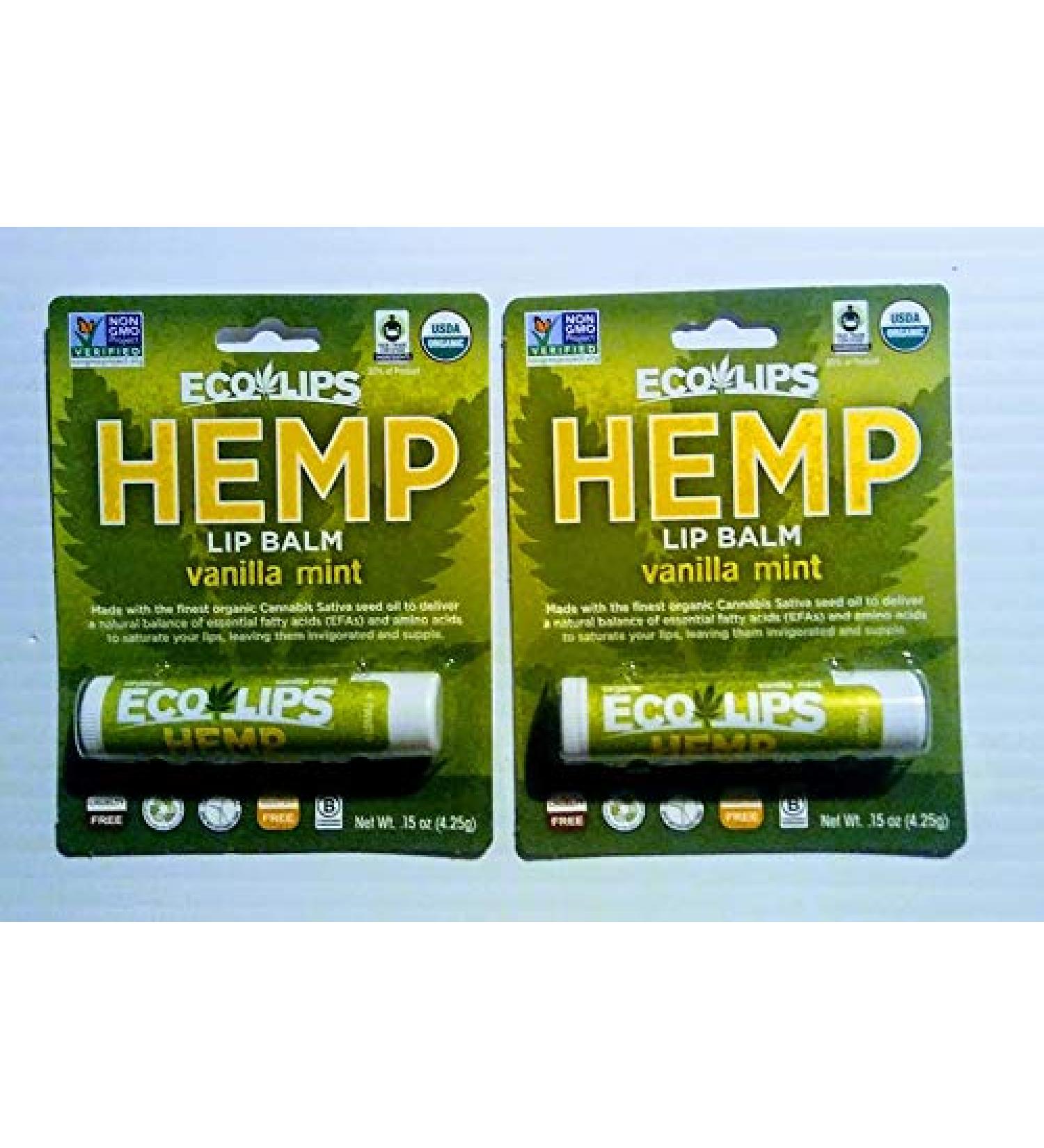Eco Lips Hemp Lip Balm Vanilla Mint Flavor